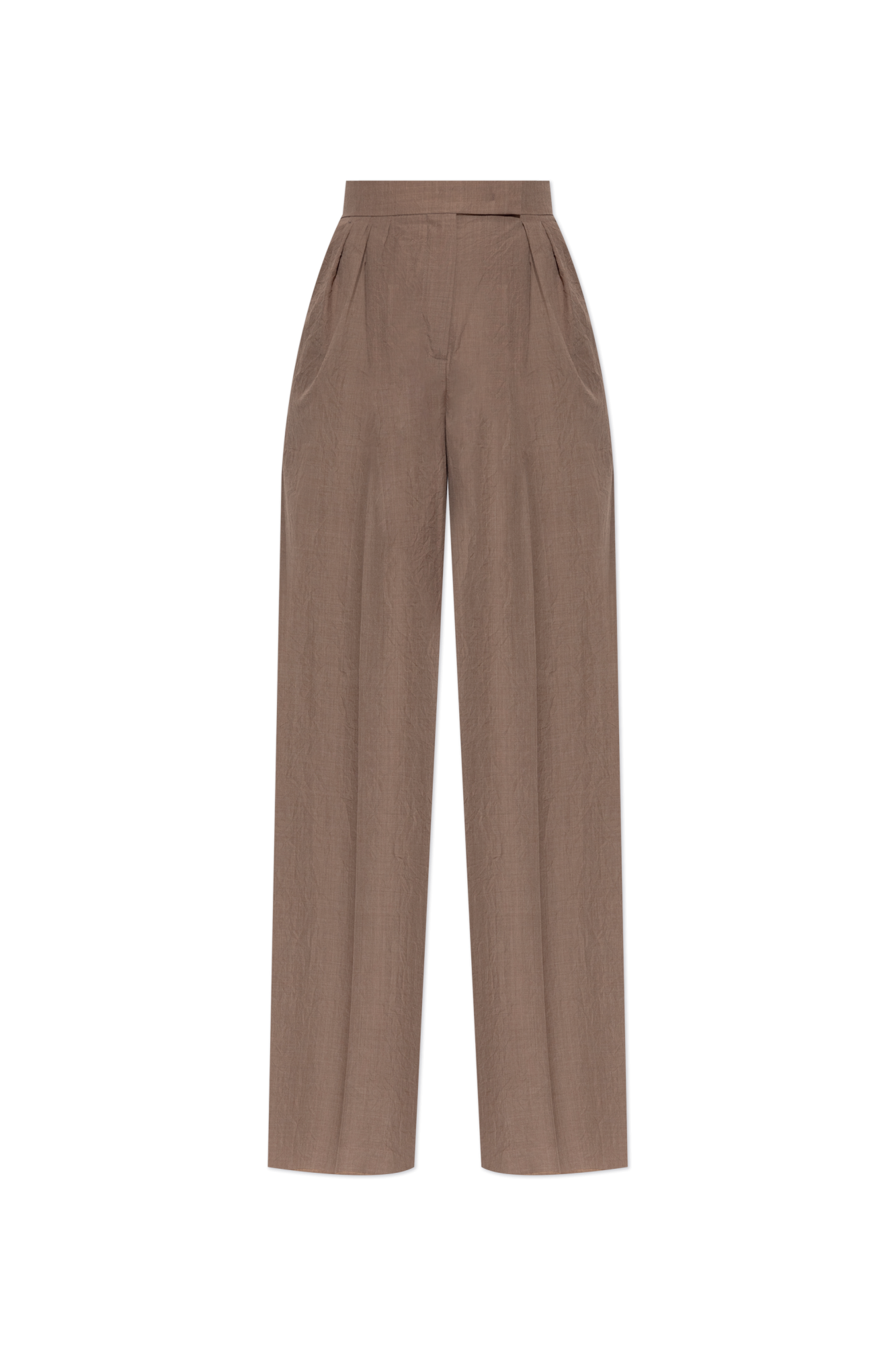 Max Mara Spodnie `Teruel` Z Efektem Zgniecenia, Kobiety, Brązowy