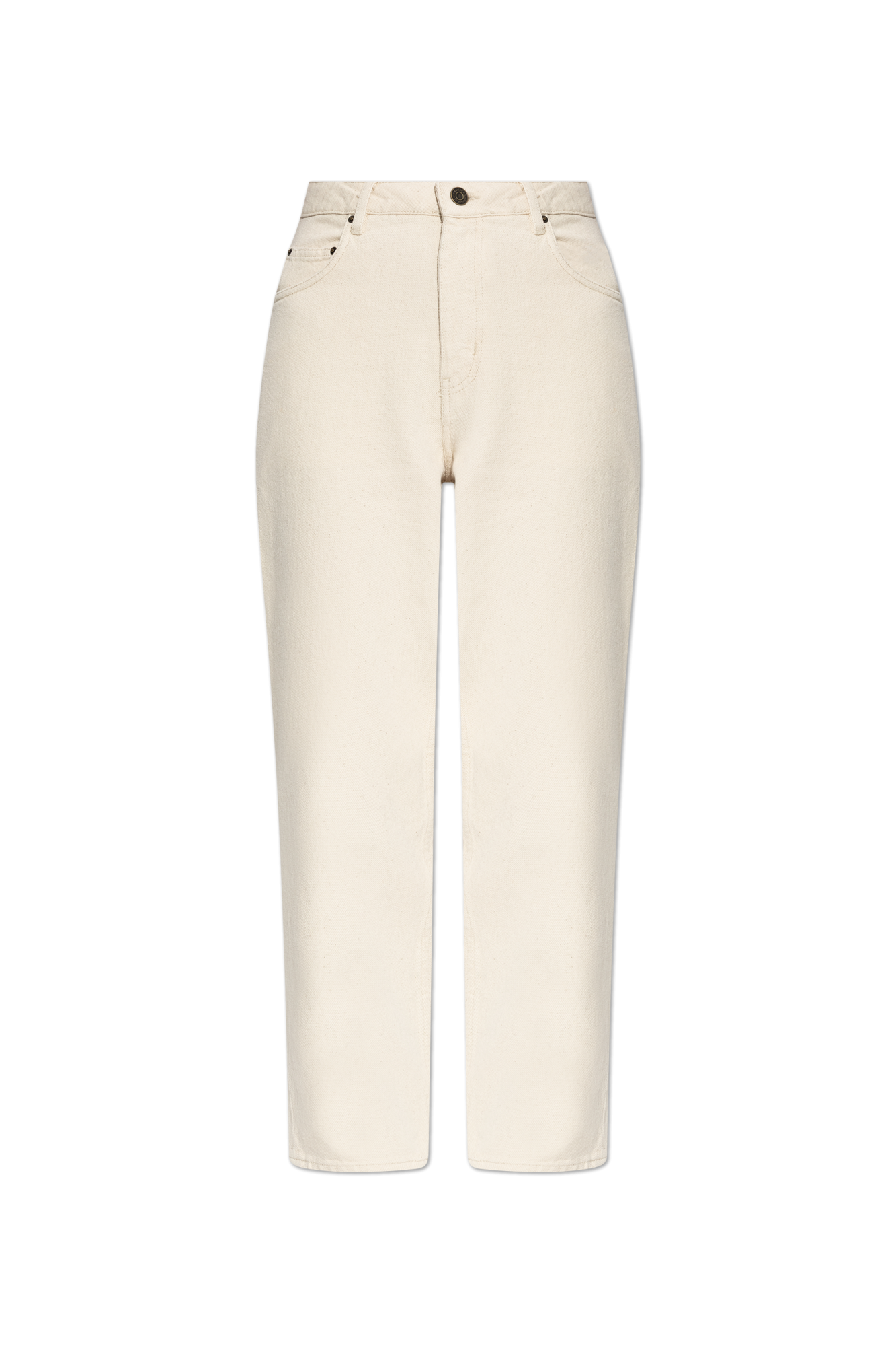 American Vintage Jeansy Z Wysokim Stanem, Kobiety, Kremowy