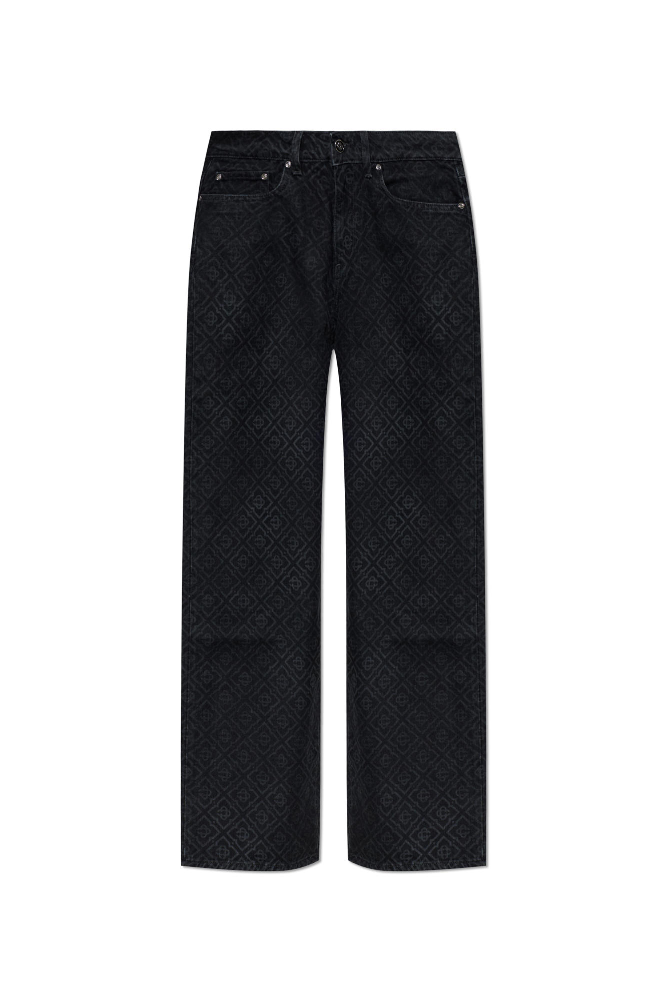 Casablanca Jeansy Z Monogramem, Kobiety, Czarny