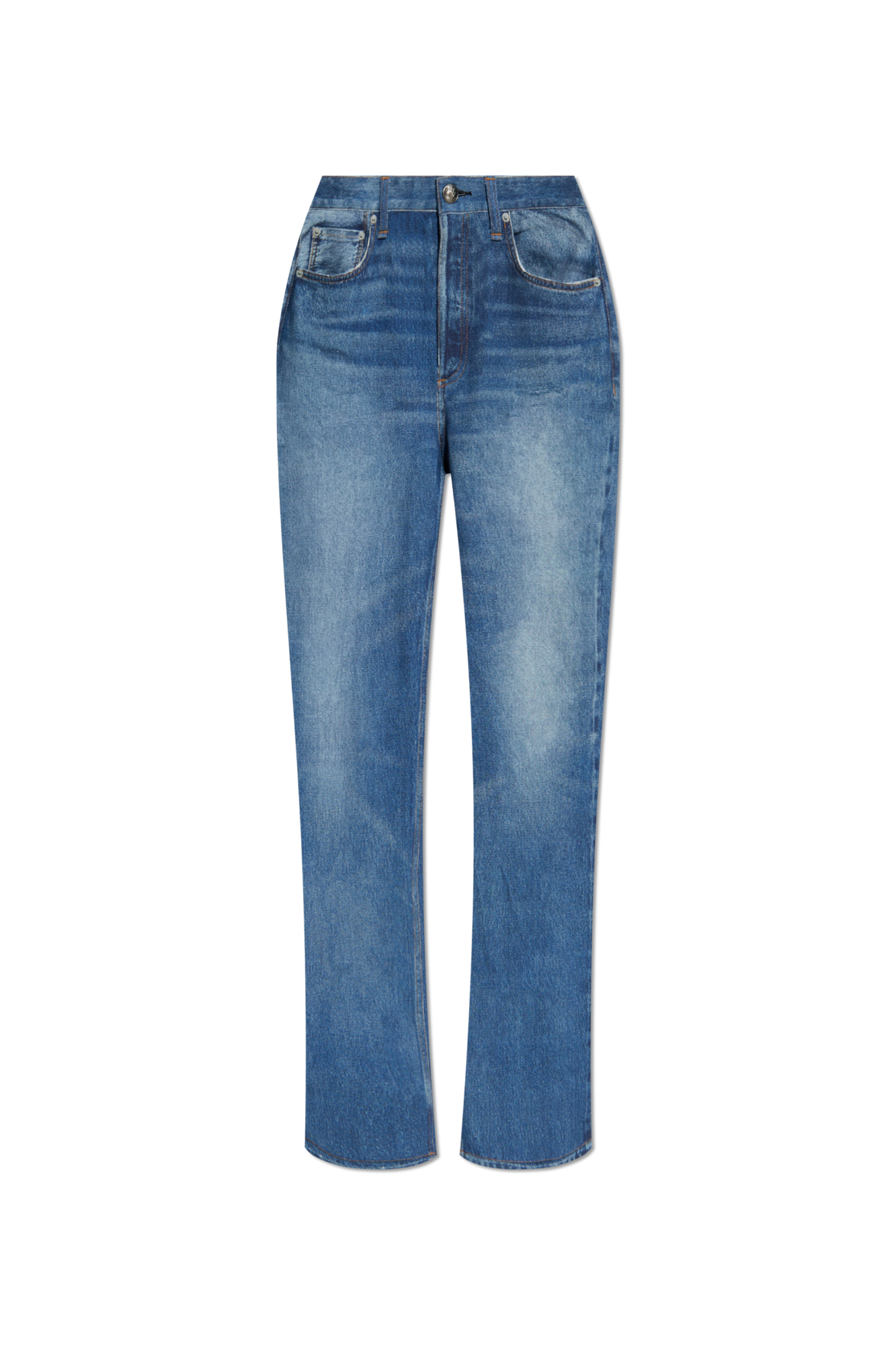 Rag & Bone Jeansy Z Nogawkami O Prostym Kroju, Kobiety, Niebieski