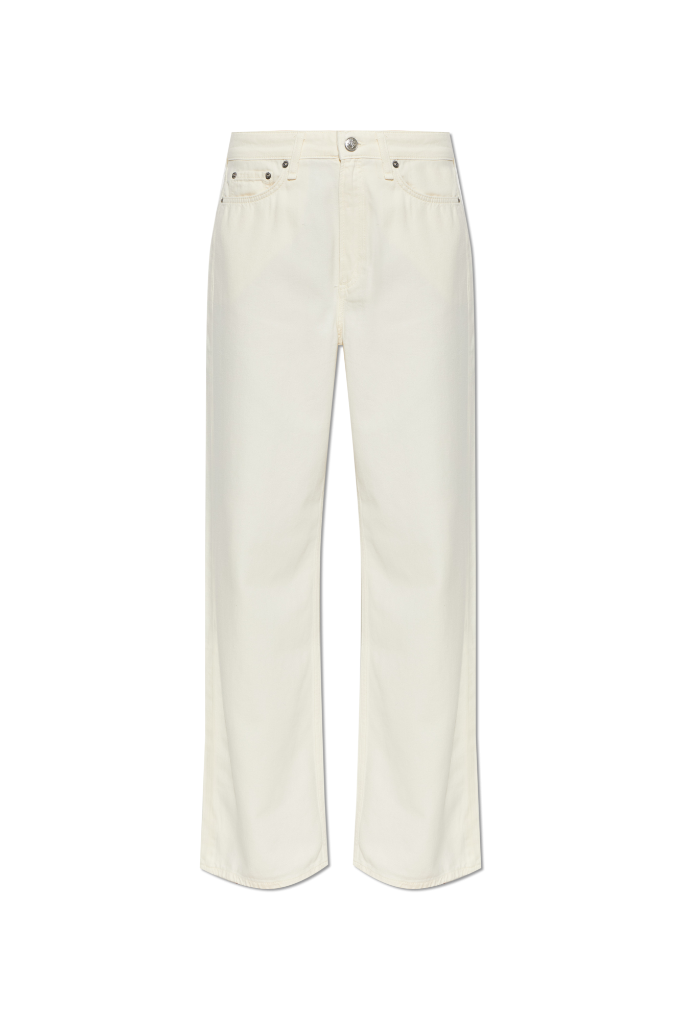 Rag & Bone Jeansy Z Nogawkami O Prostym Kroju, Kobiety, Kremowy