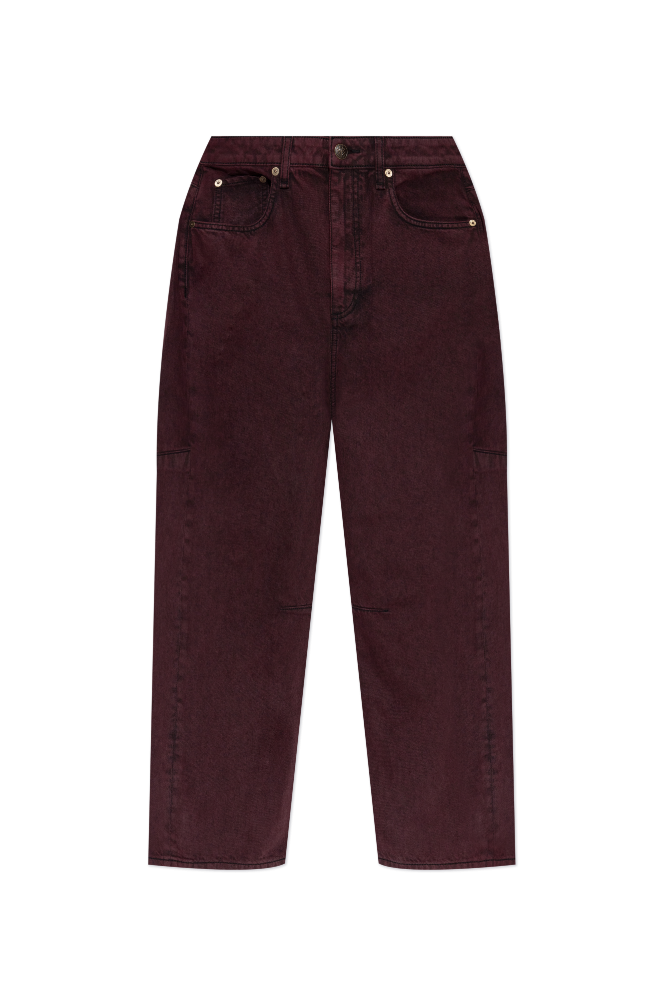 Rag & Bone Jeansy Z Wysokim Stanem, Kobiety, Bordo