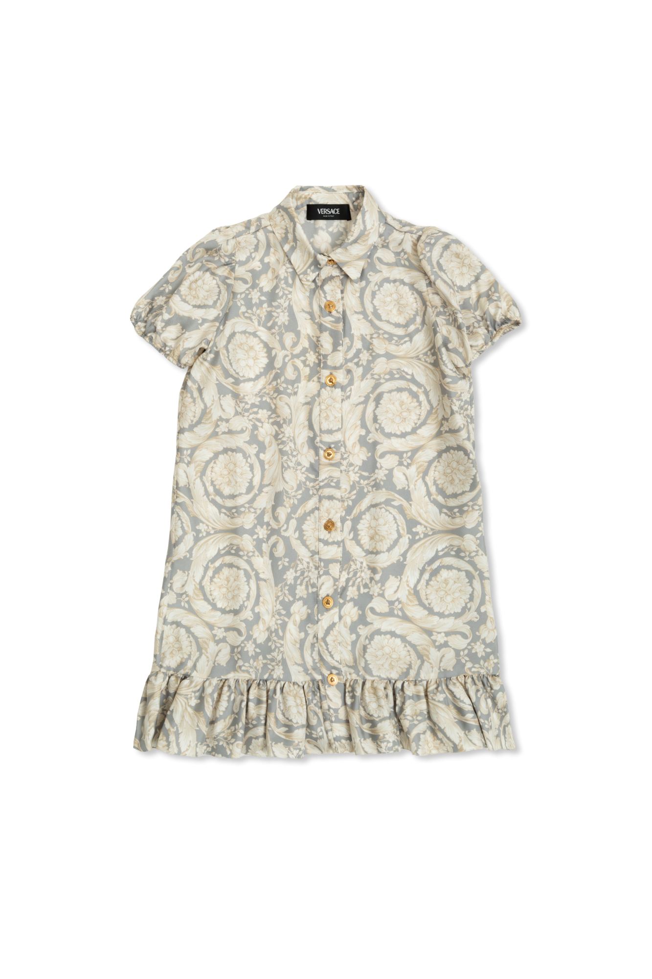 Versace Kids Jedwabna Sukienka, Unisex, Szary