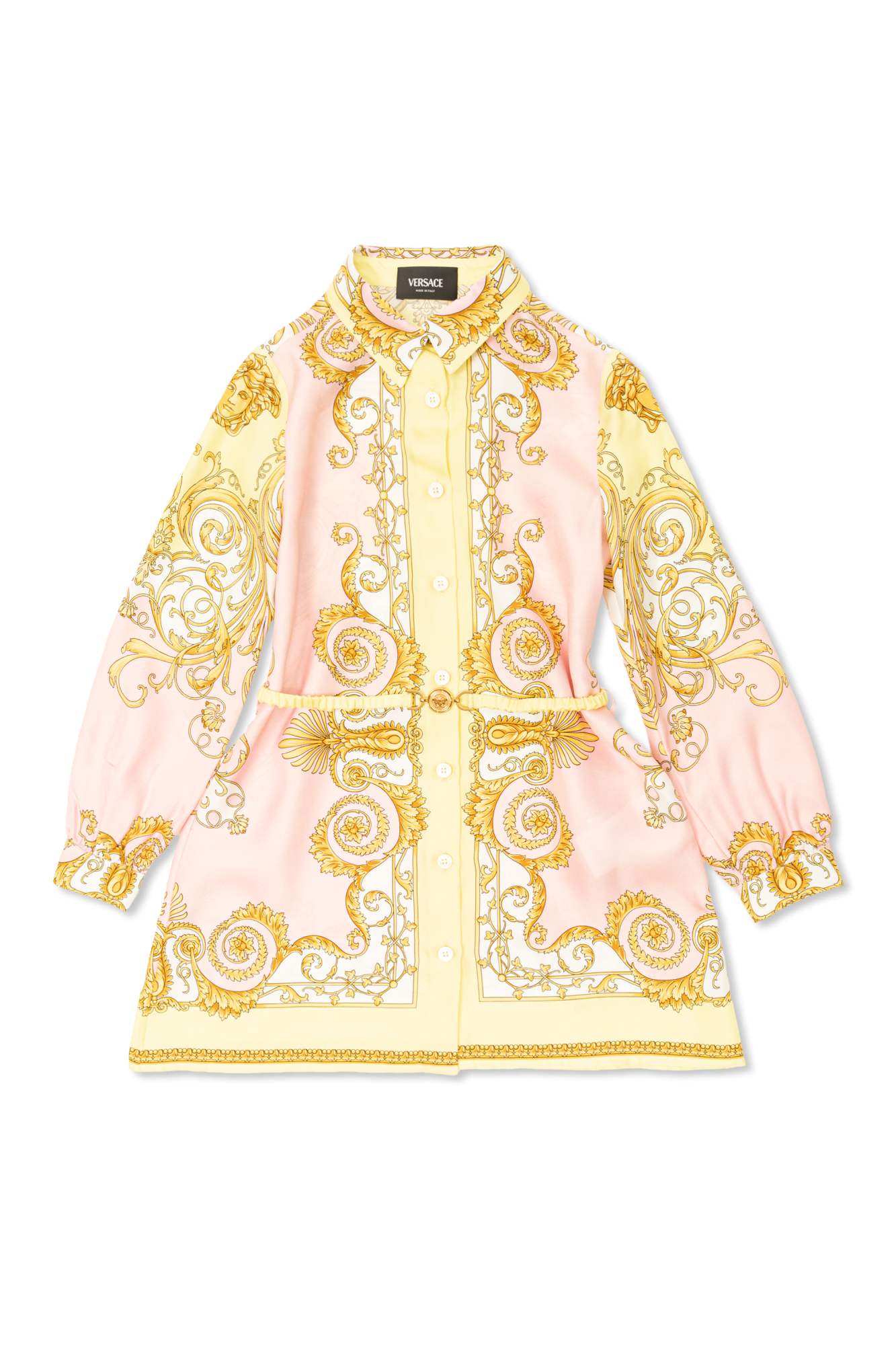 Versace Kids Jedwabna Sukienka, Unisex, żółty