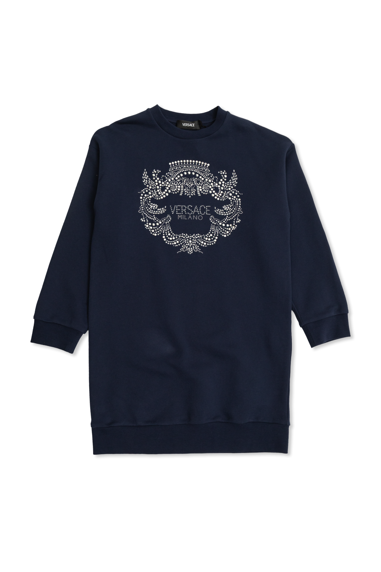 Versace Kids Sukienka Z Logo, Unisex, Granatowy