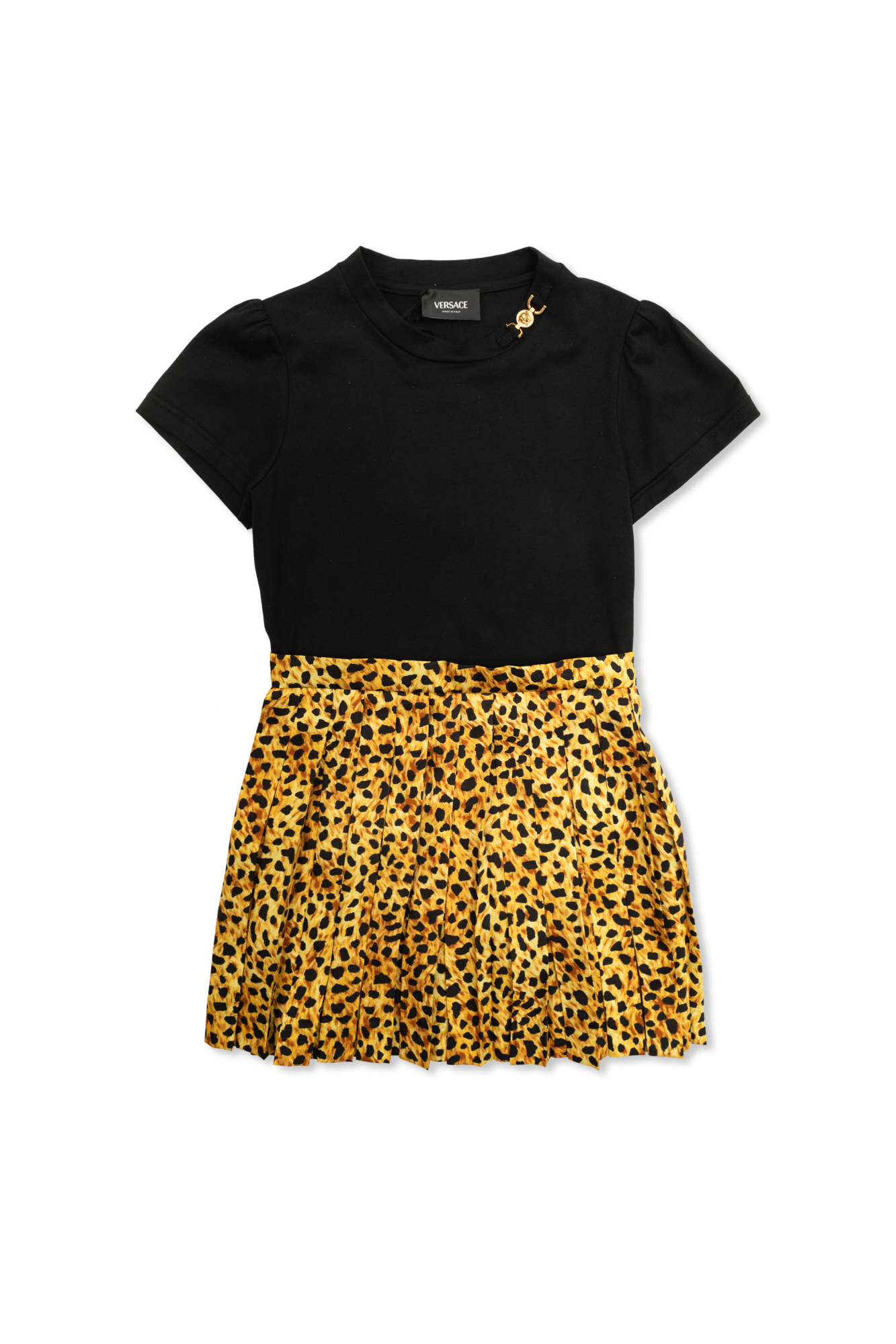 Versace Kids Sukienka Z łączonych Materiałów, Unisex, Czarny