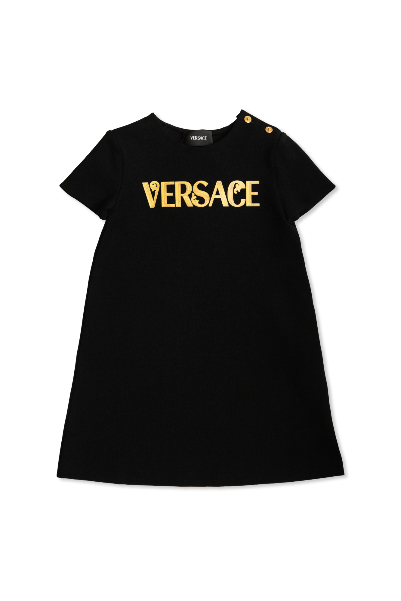 Versace Kids Sukienka Z Nadrukowanym Logo, Unisex, Czarny