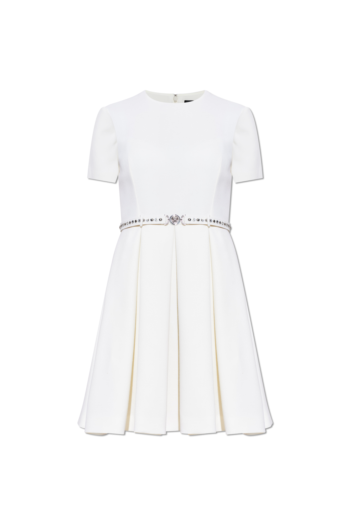 Versace Wełniana Sukienka, Kobiety, Biały