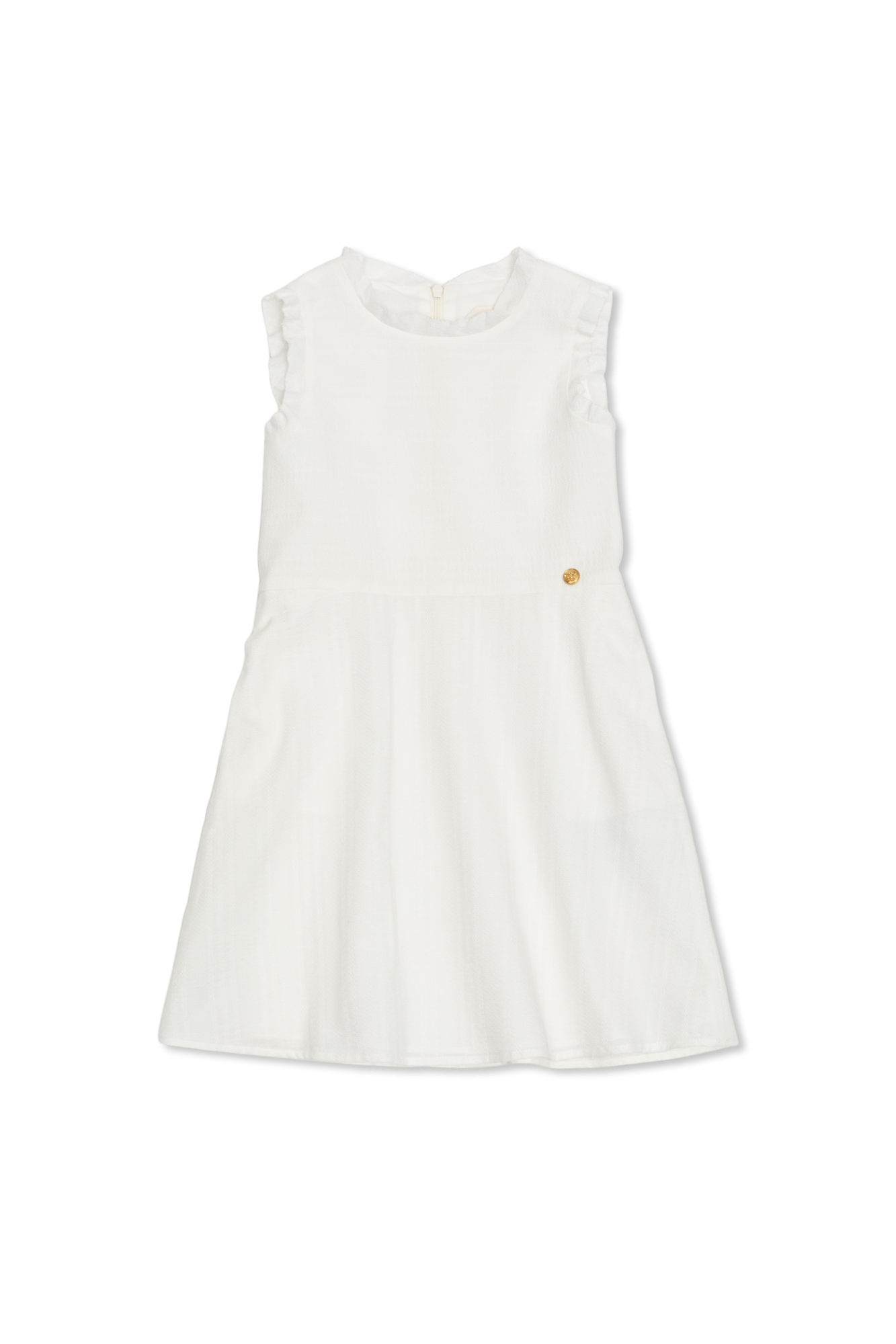 Versace Kids Bawełniana Sukienka Bez Rękawów, Unisex, Biały