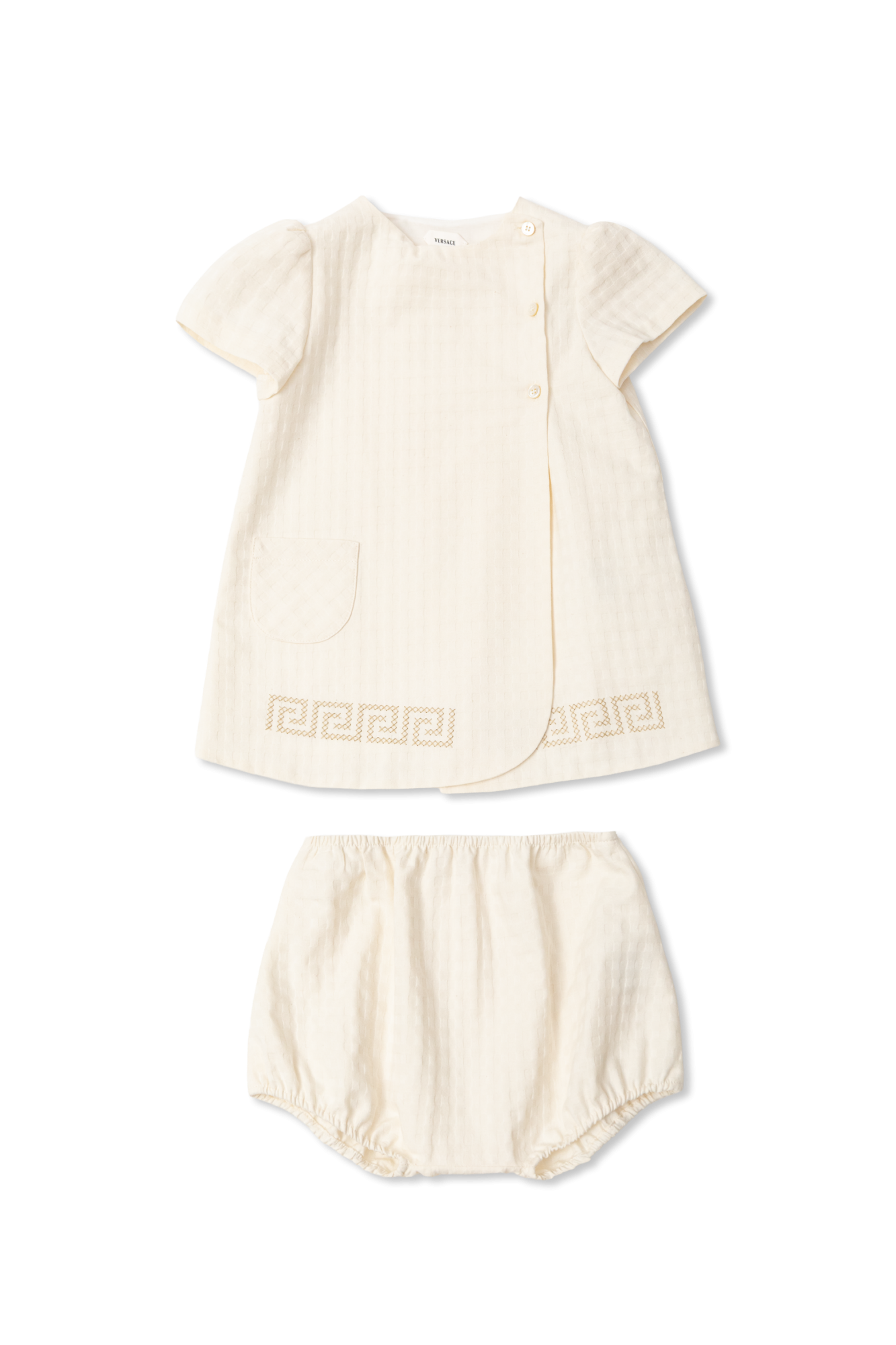 Versace Kids Sukienka Z Kieszenią, Unisex, Kremowy
