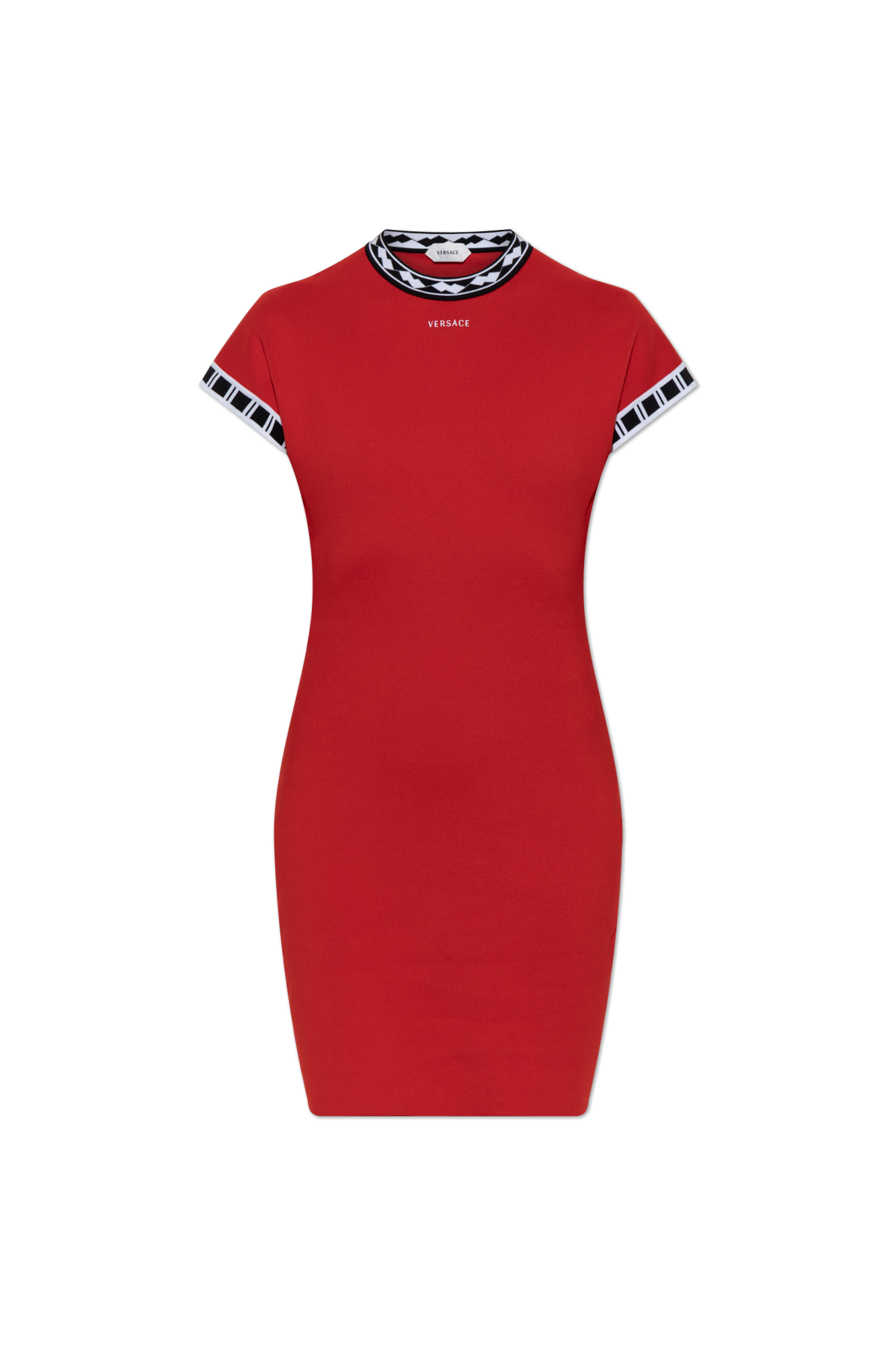 Versace Sukienka Z Wyszytym Logo, Kobiety, Czerwony