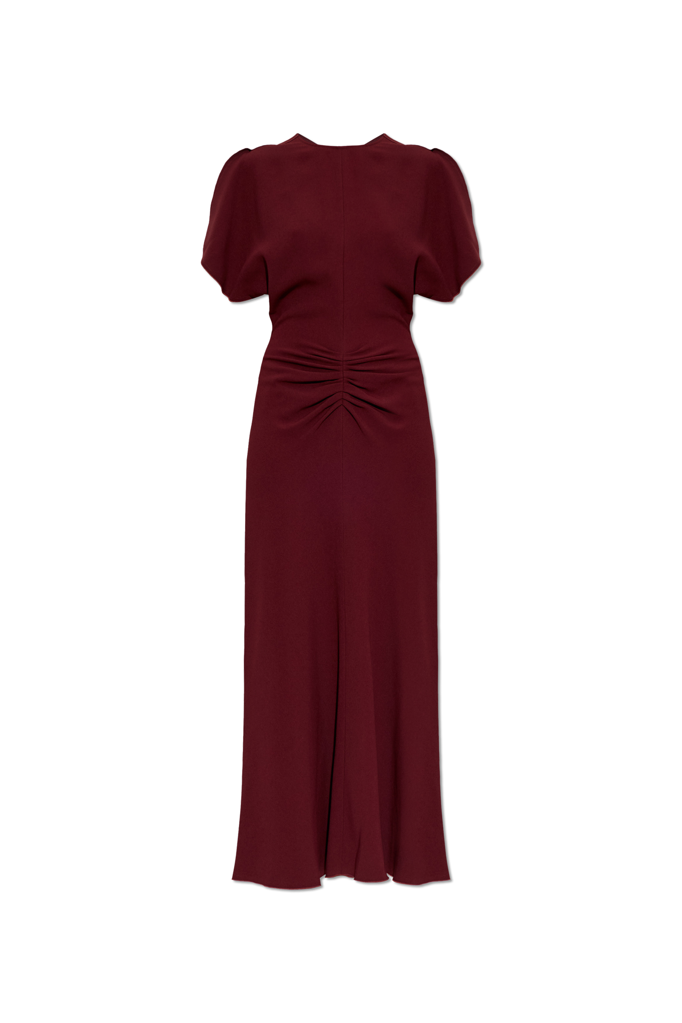Victoria Beckham Sukienka Z Drapowaniem W Talii, Kobiety, Bordo