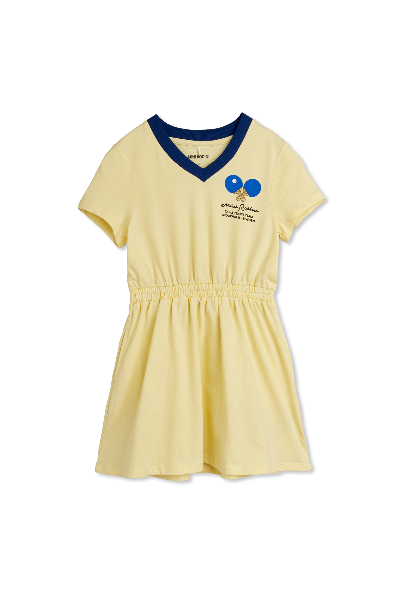 Mini Rodini Sukienka Z Dekoltem W Serek, Unisex, żółty