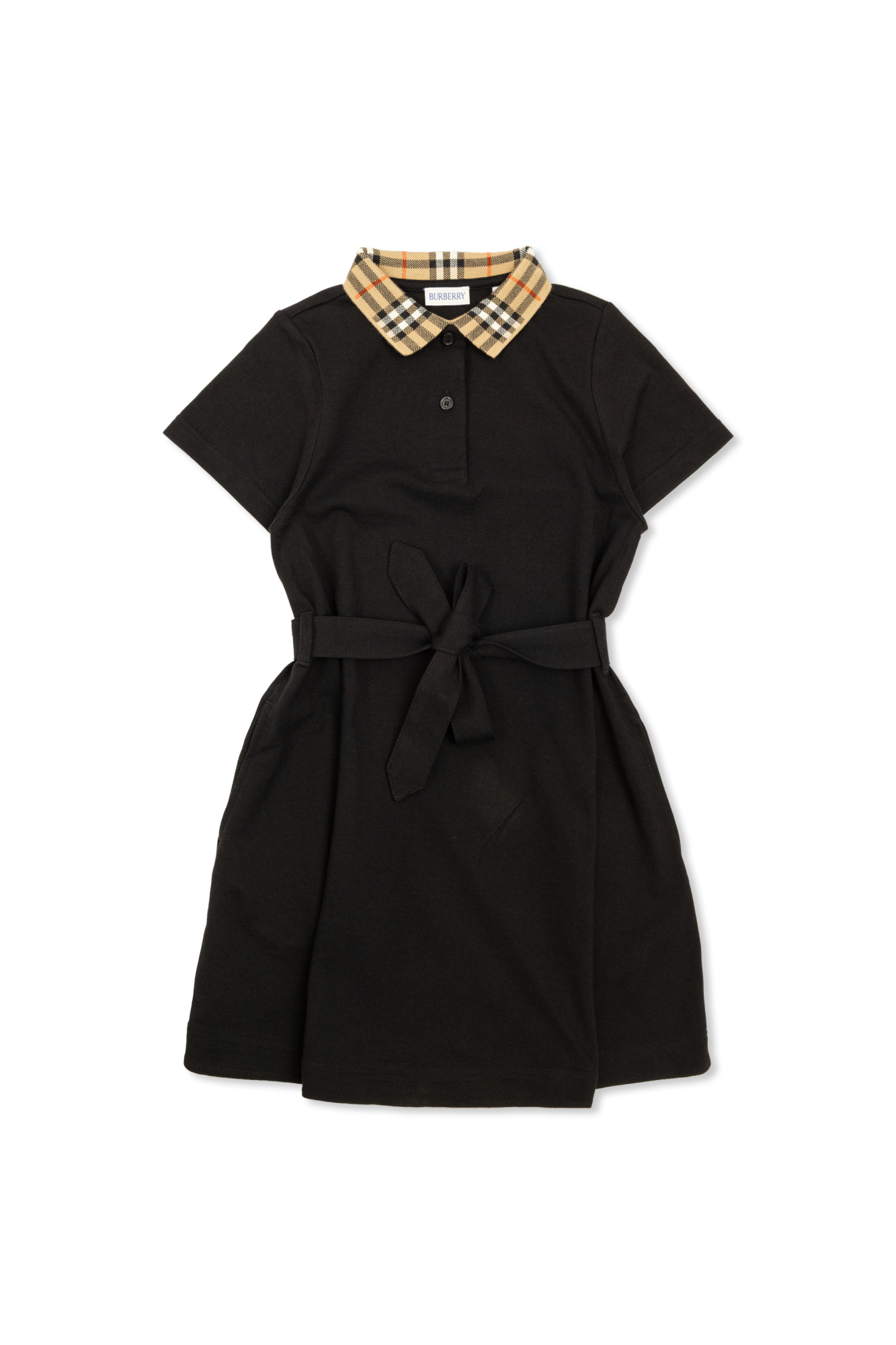 Burberry Kids Sukienka Z Kołnierzykiem, Unisex, Czarny