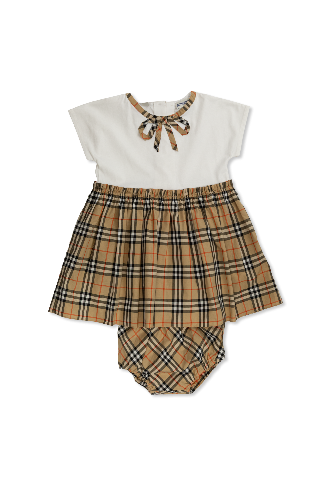 Burberry Kids Sukienka Ze Wzorem W Kratę, Unisex, Brązowy