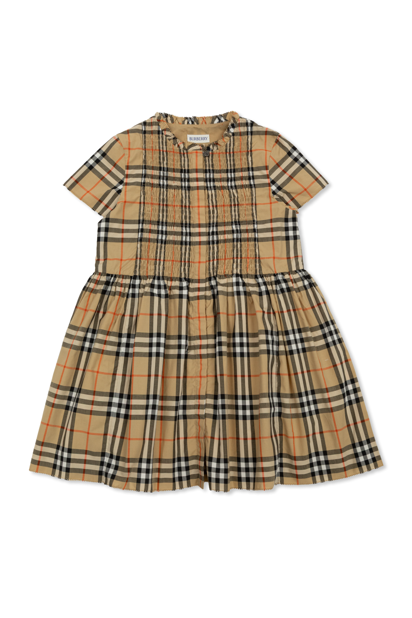 Burberry Kids Sukienka Ze Wzorem W Kratę, Unisex, Brązowy