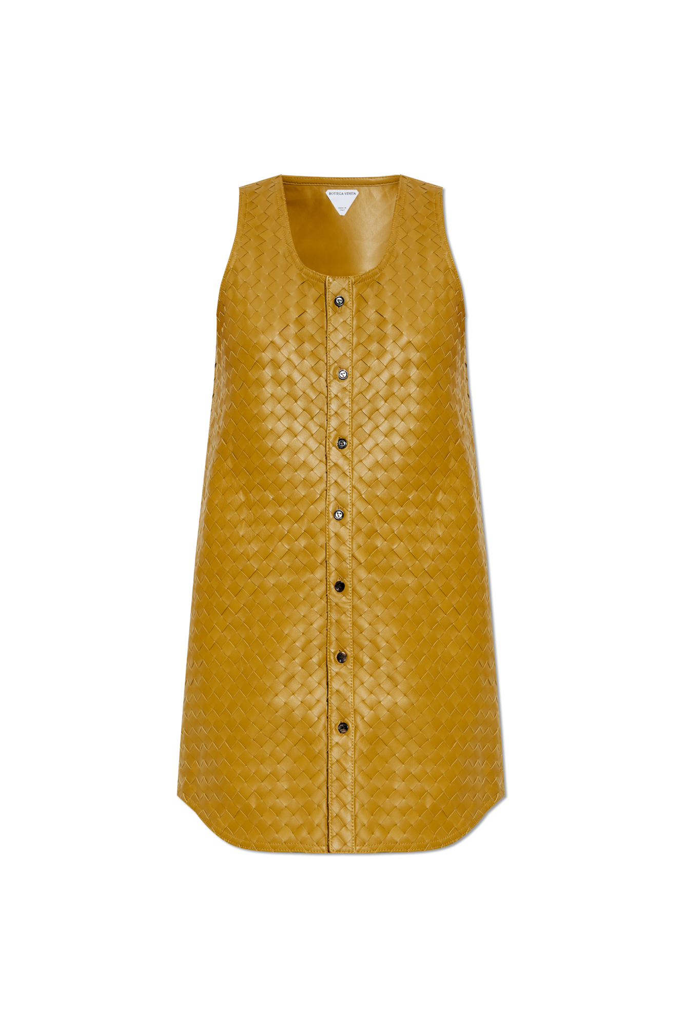 Bottega Veneta Skórzana Sukienka Bez Rękawów, Kobiety, Zielony