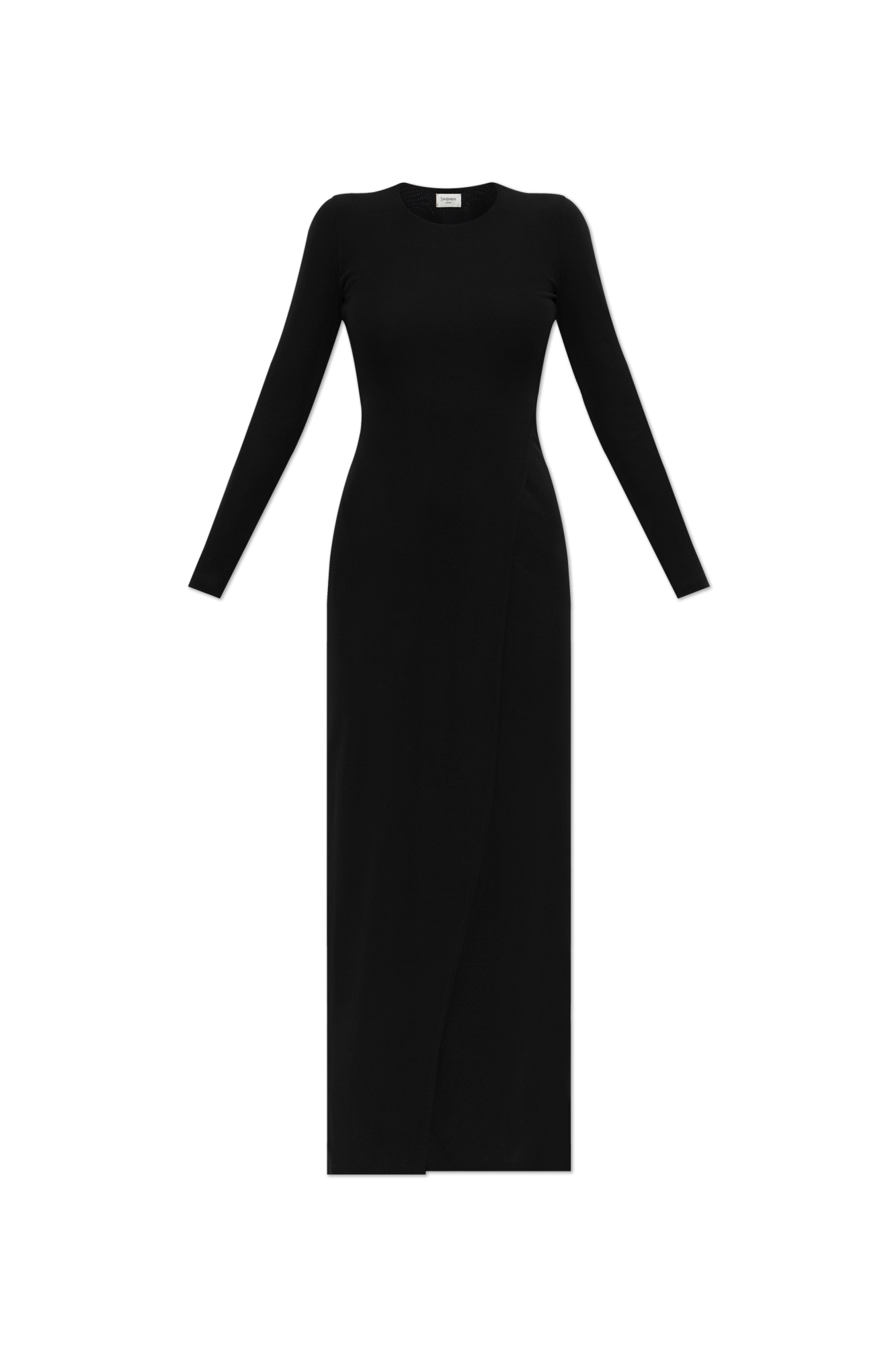 Saint Laurent Sukienka Z Rozcięciem Z Przodu, Kobiety, Czarny