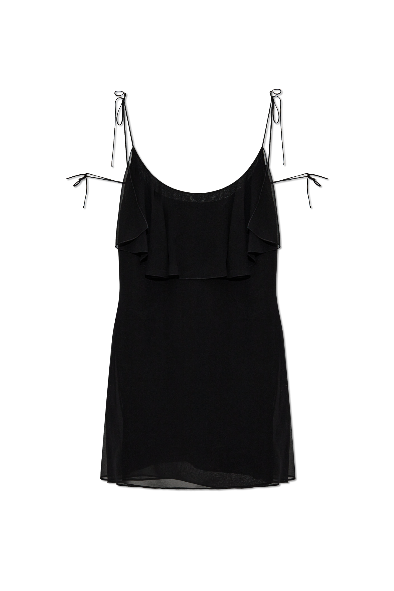Saint Laurent Krótka Sukienka Na Ramiączkach, Kobiety, Czarny