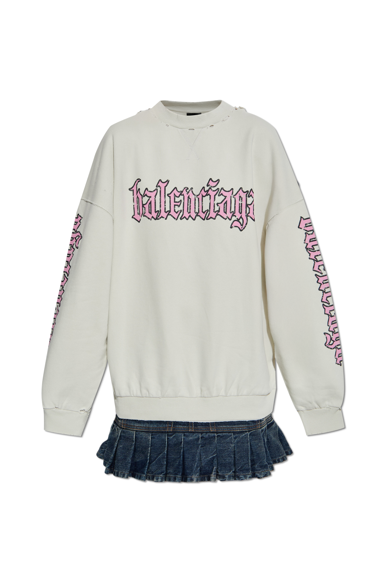 Balenciaga Sukienka Z Efektem `vintage`, Kobiety, Biały