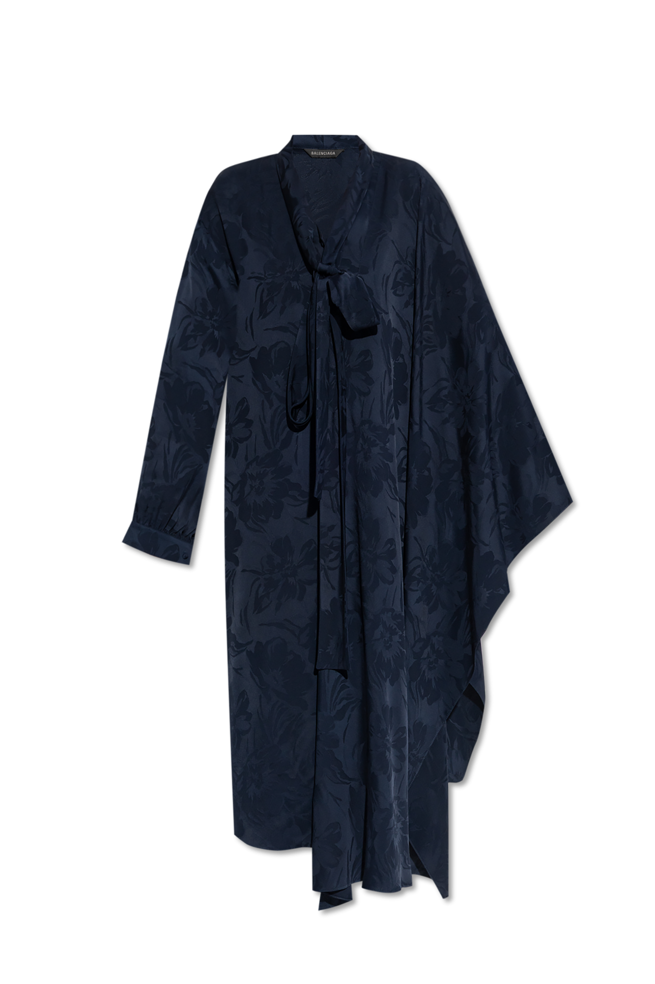 Balenciaga Sukienka Z Motywem Kwiatowym, Kobiety, Granatowy