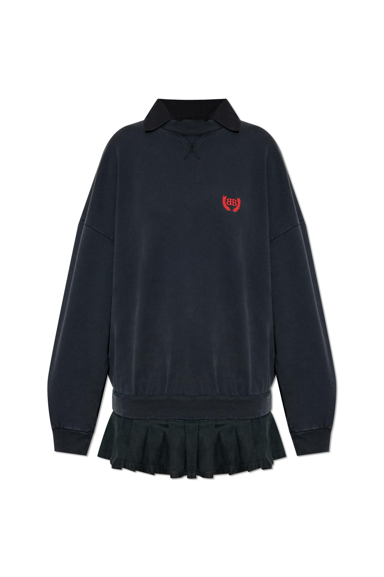 Balenciaga Sukienka Z Logo, Kobiety, Szary