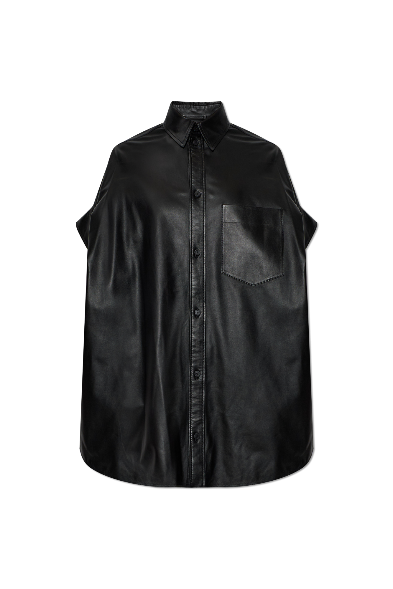 Balenciaga Skórzana Koszula, Kobiety, Czarny