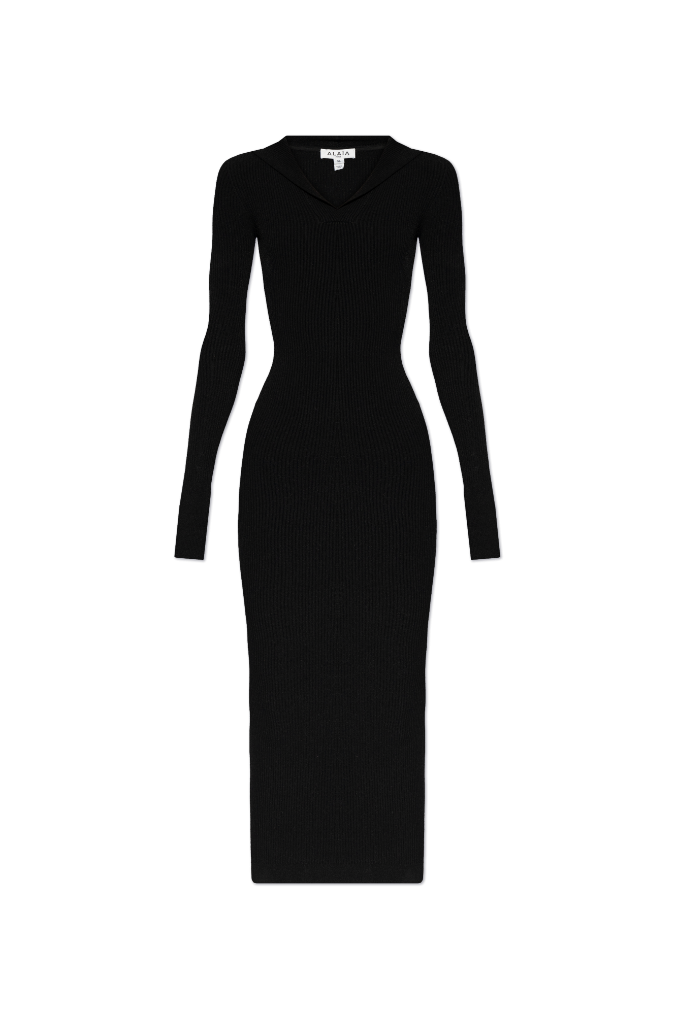 Alaïa Prążkowana Sukienka, Kobiety, Czarny