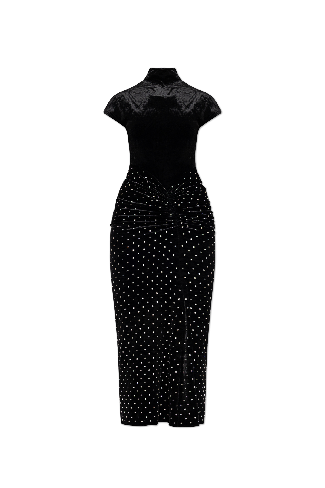 Alaïa Aksamitna Sukienka Z Połyskującymi Cekinami, Kobiety, Czarny