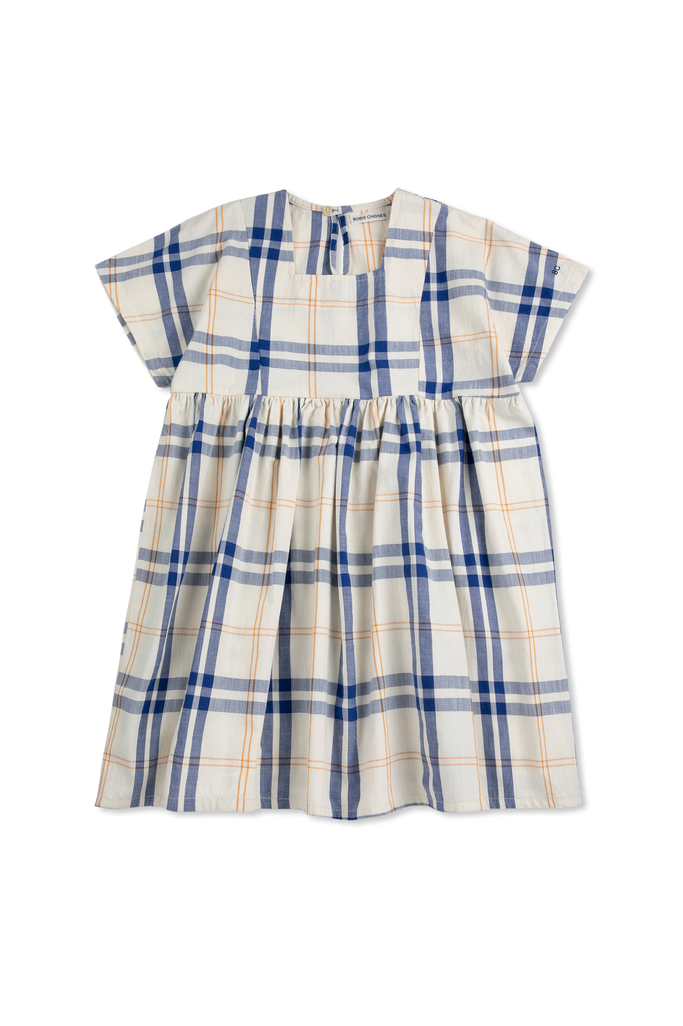 Bobo Choses Sukienka Ze Wzorem W Kratę, Unisex, Kremowy