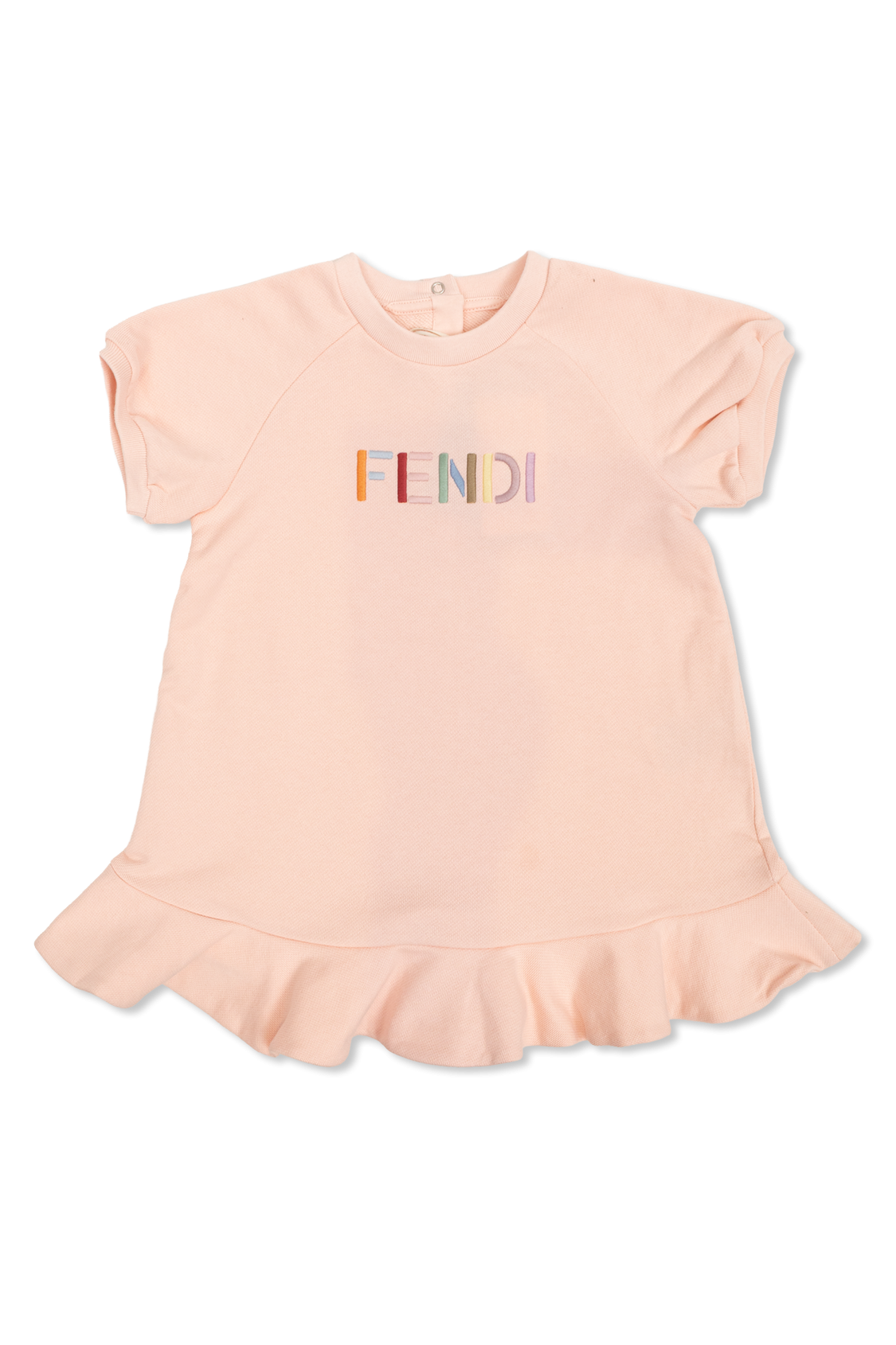 Fendi Kids Sukienka Z Logo, Unisex, Różowy