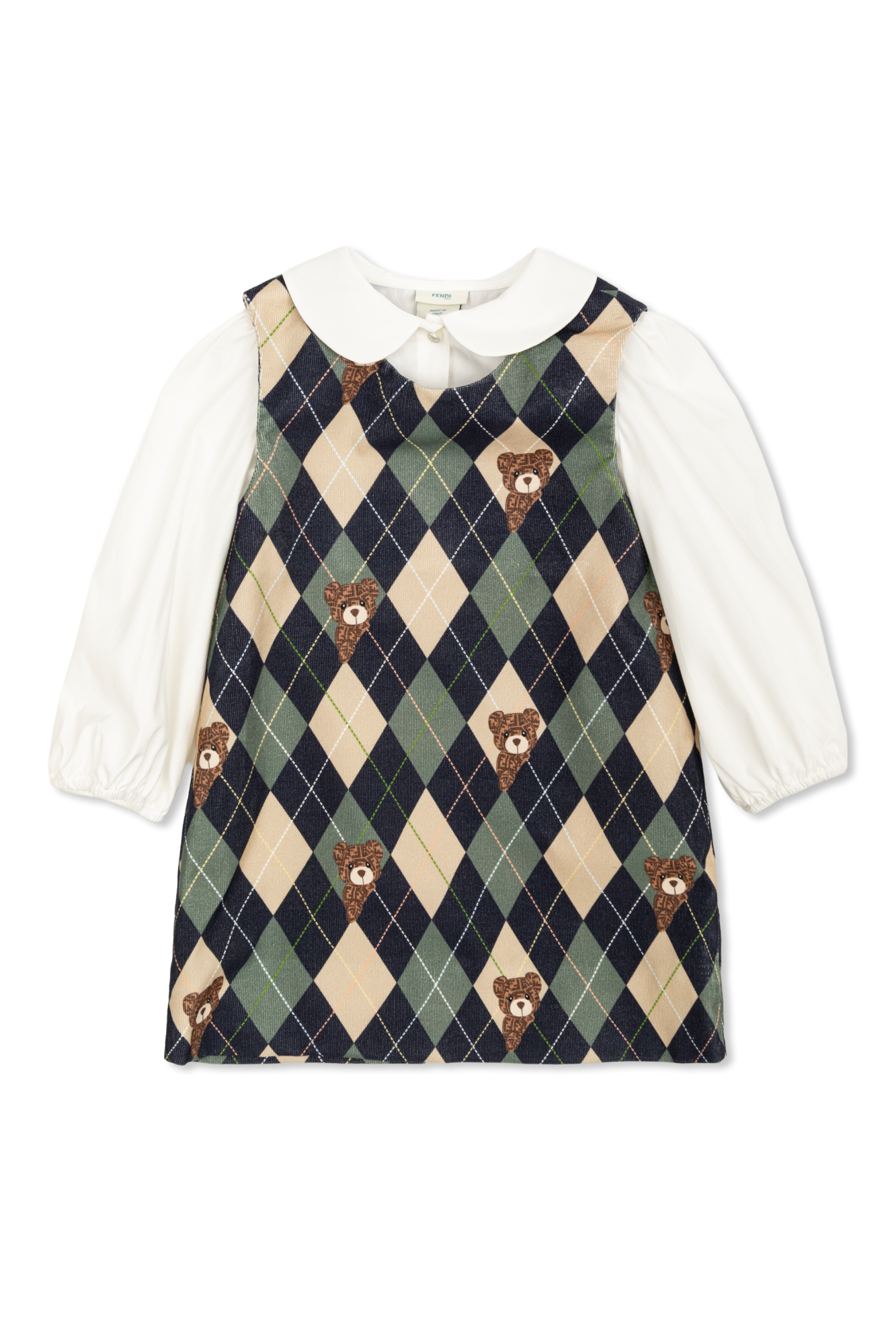 Fendi Kids Bawełniana Sukienka, Unisex, Multikolor