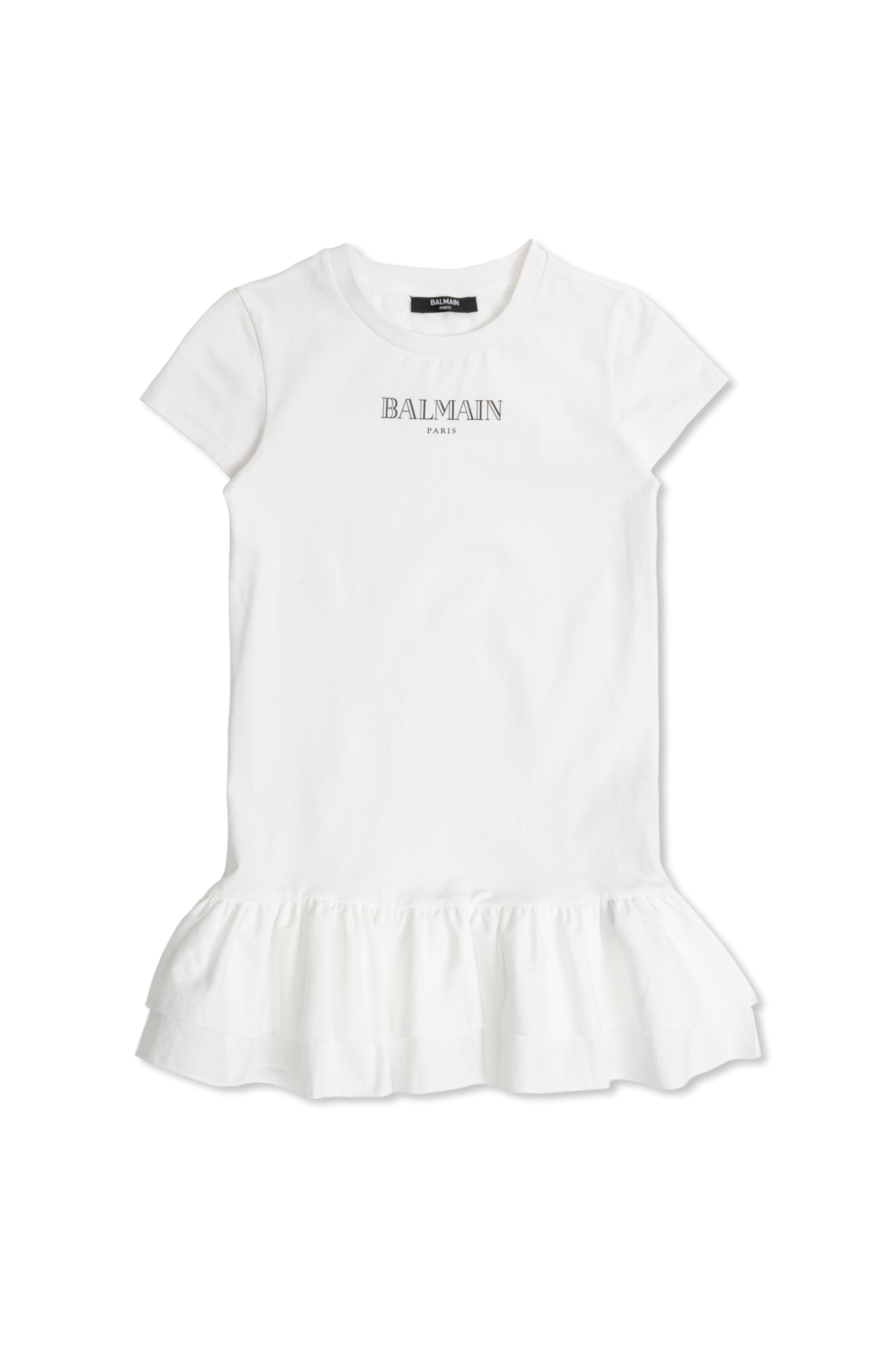 Balmain Kids Sukienka Z Logo, Unisex, Biały