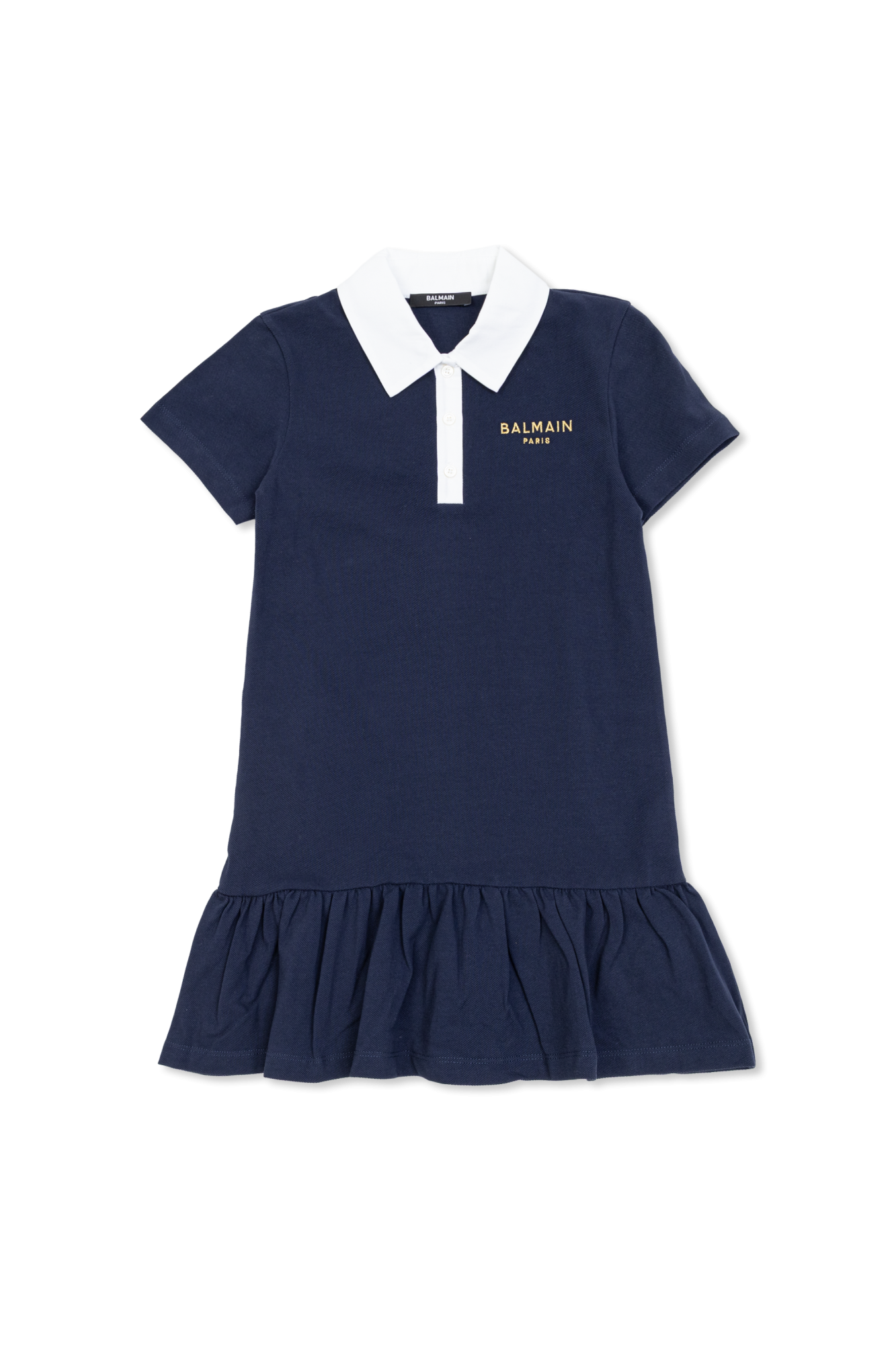Balmain Kids Sukienka Polo Z Wyszytym Logo, Unisex, Granatowy