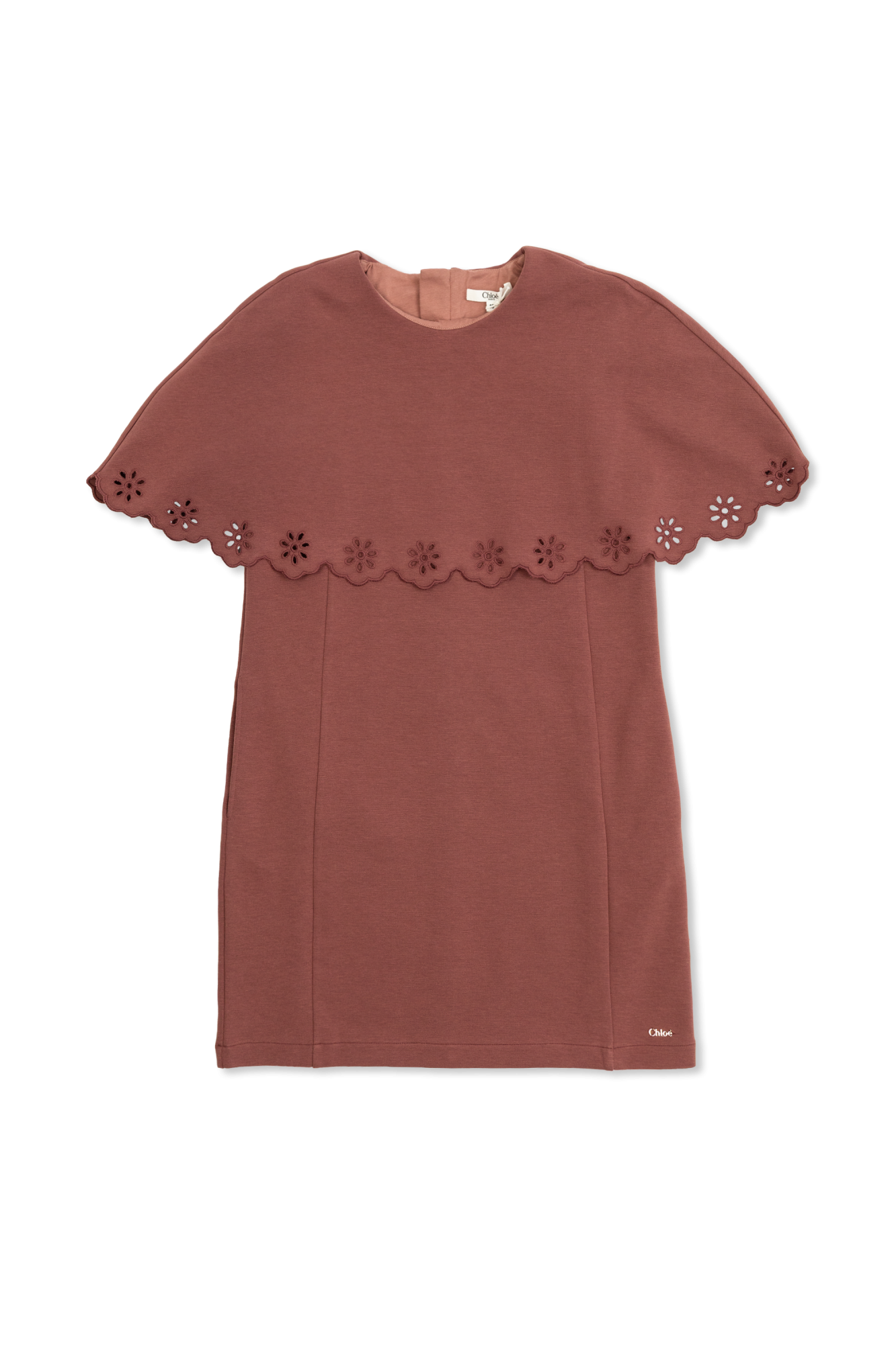 Chloé Kids Sukienka Z Ażurowym Kołnierzem, Unisex, Różowy