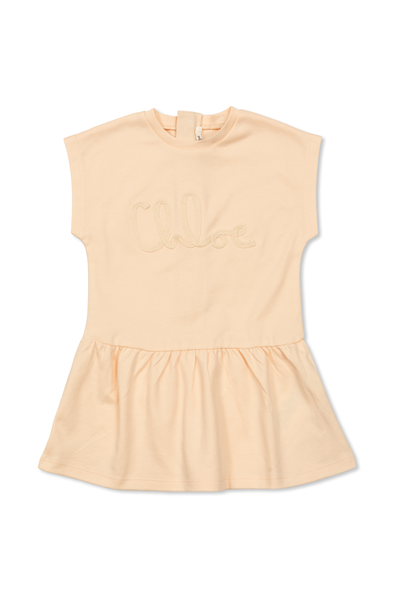 Chloé Kids Sukienka Z Logo, Unisex, Beżowy