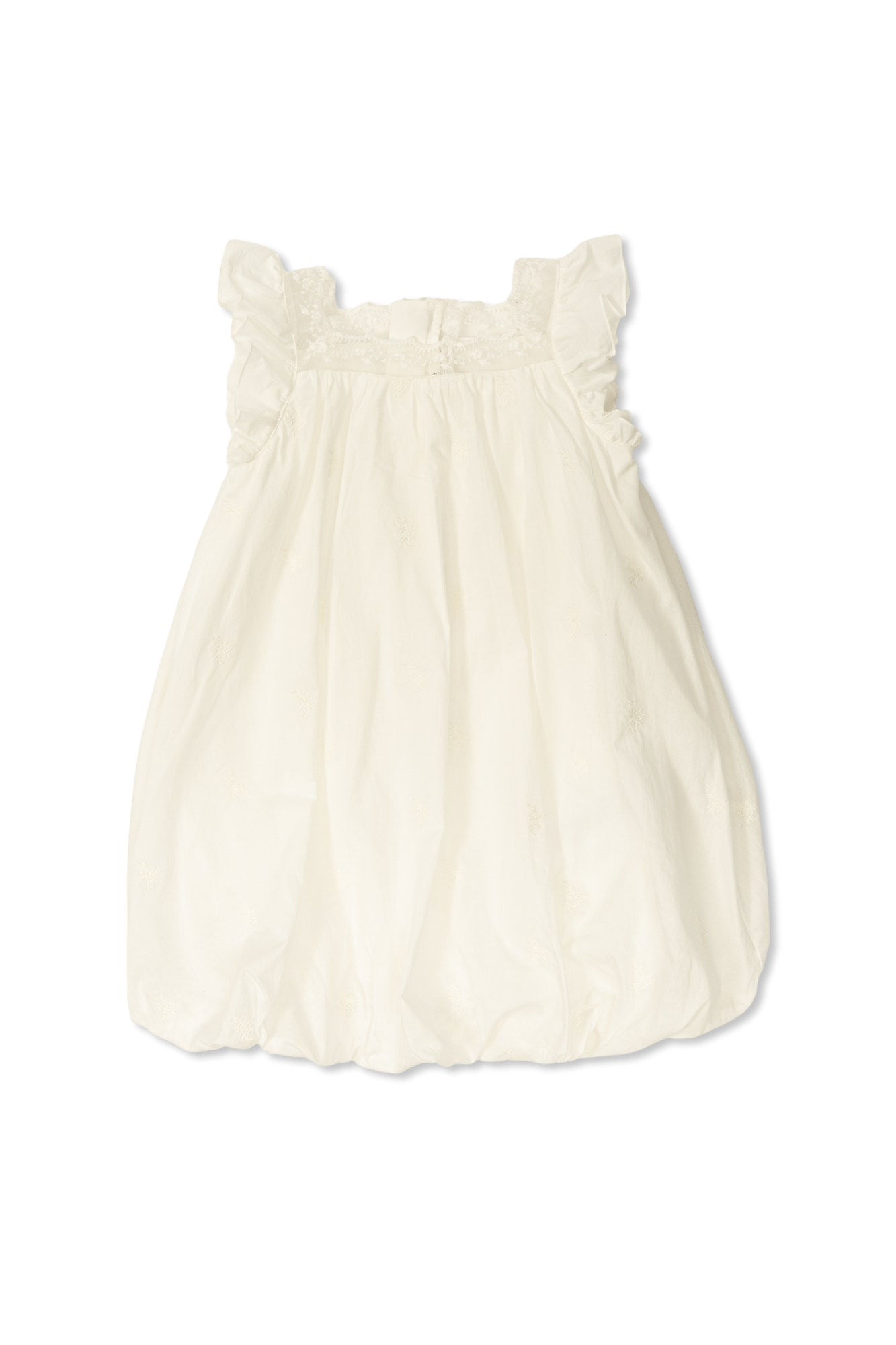 Chloé Kids Sukienka Z Koronkowym Wykończeniem, Unisex, Kremowy