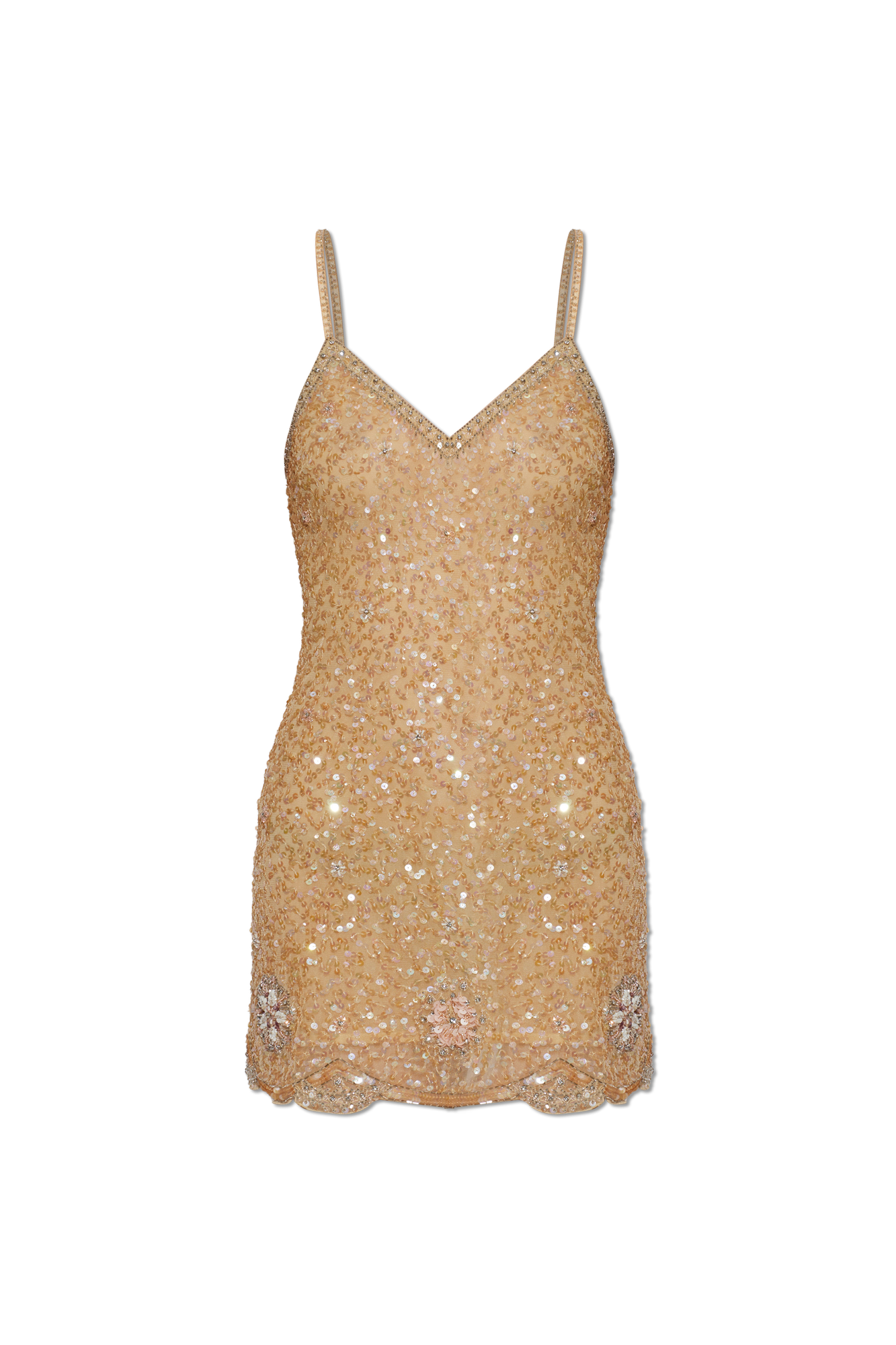 LoveShackFancy Sukienka ‘Lyrika’ Z Cekinami, Kobiety, Złoty