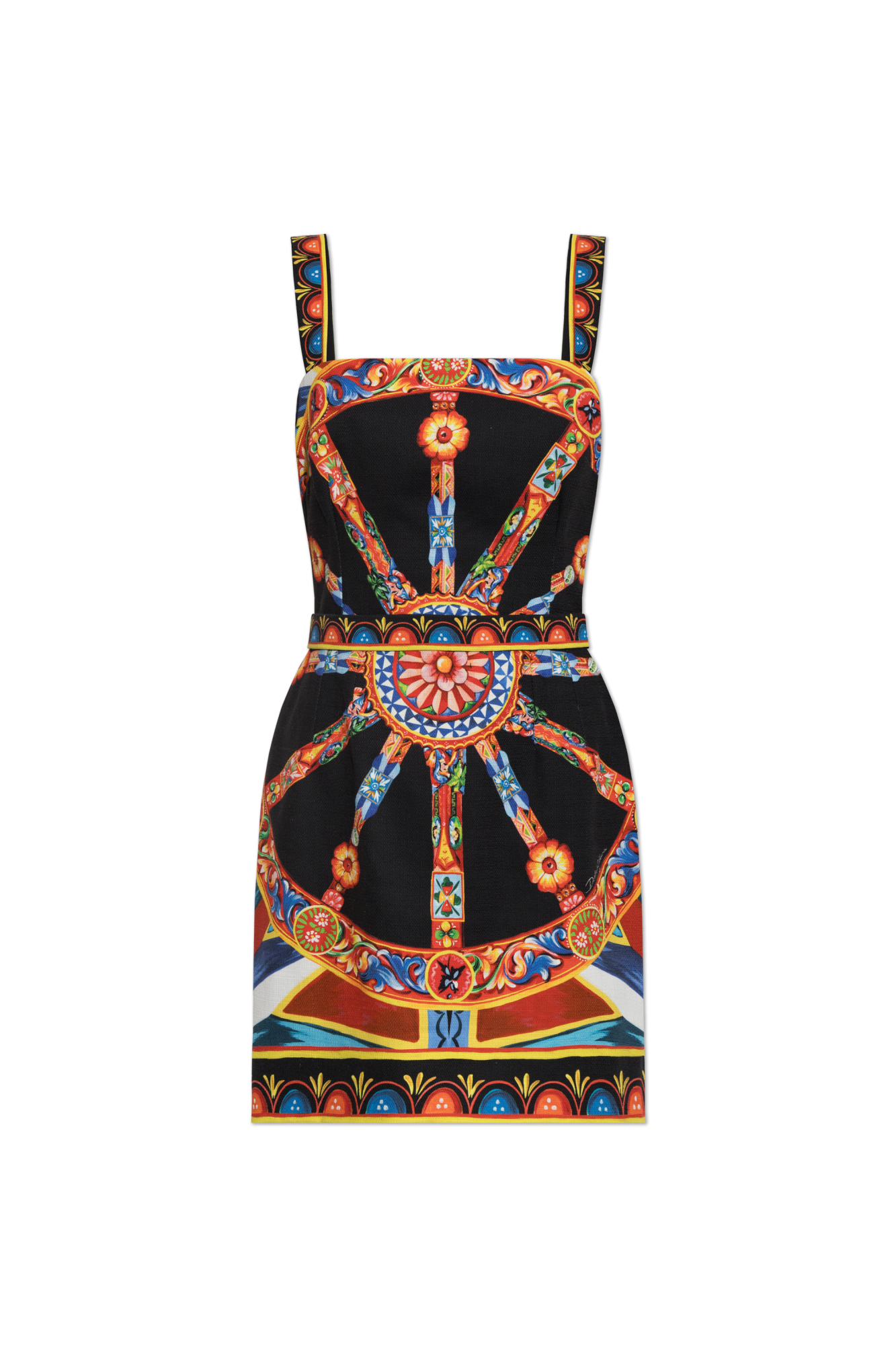 Dolce & Gabbana Sukienka Z Nadrukiem `Carretto`, Kobiety, Multikolor