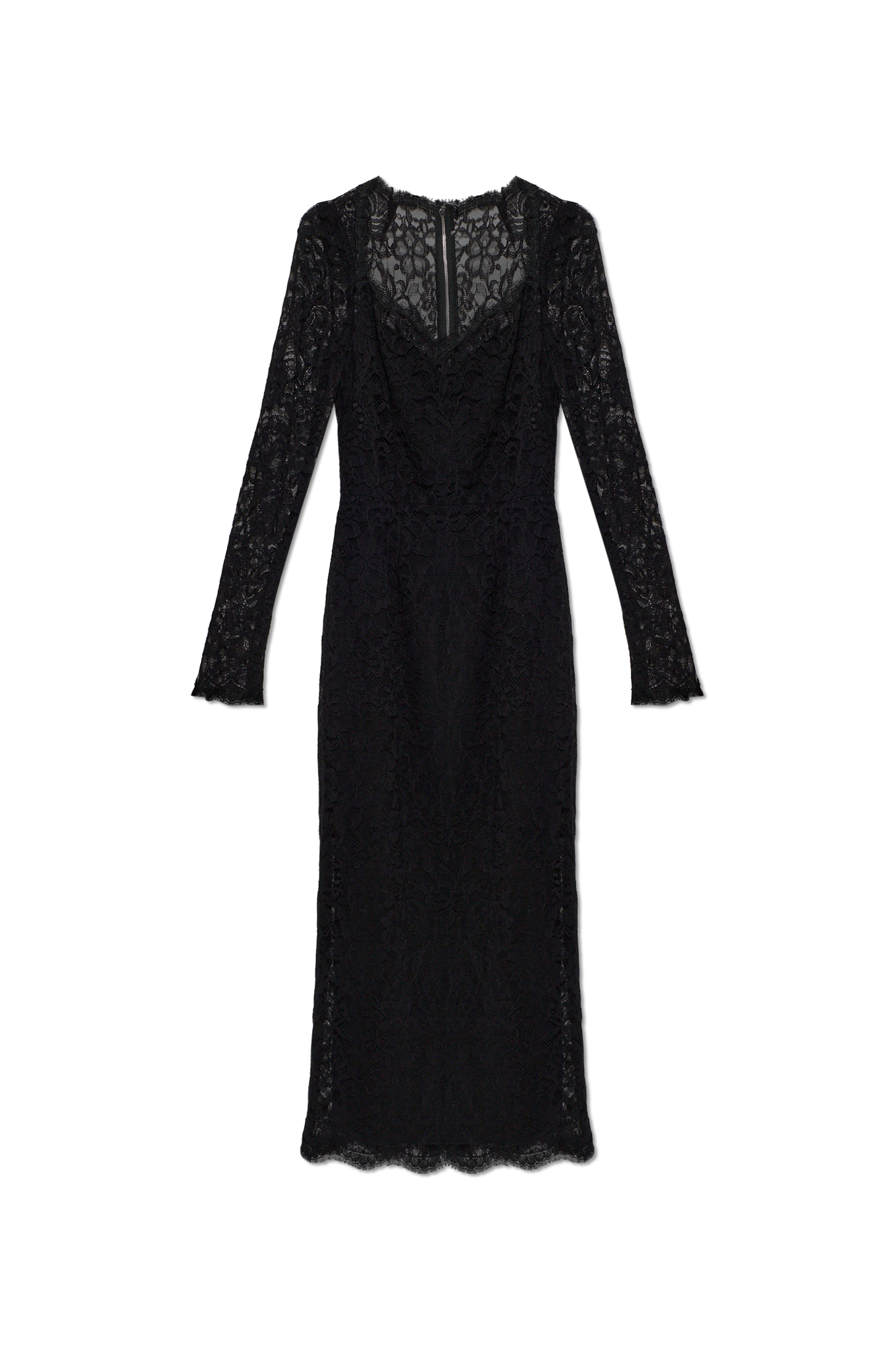 Dolce & Gabbana Koronkowa Sukienka, Kobiety, Czarny