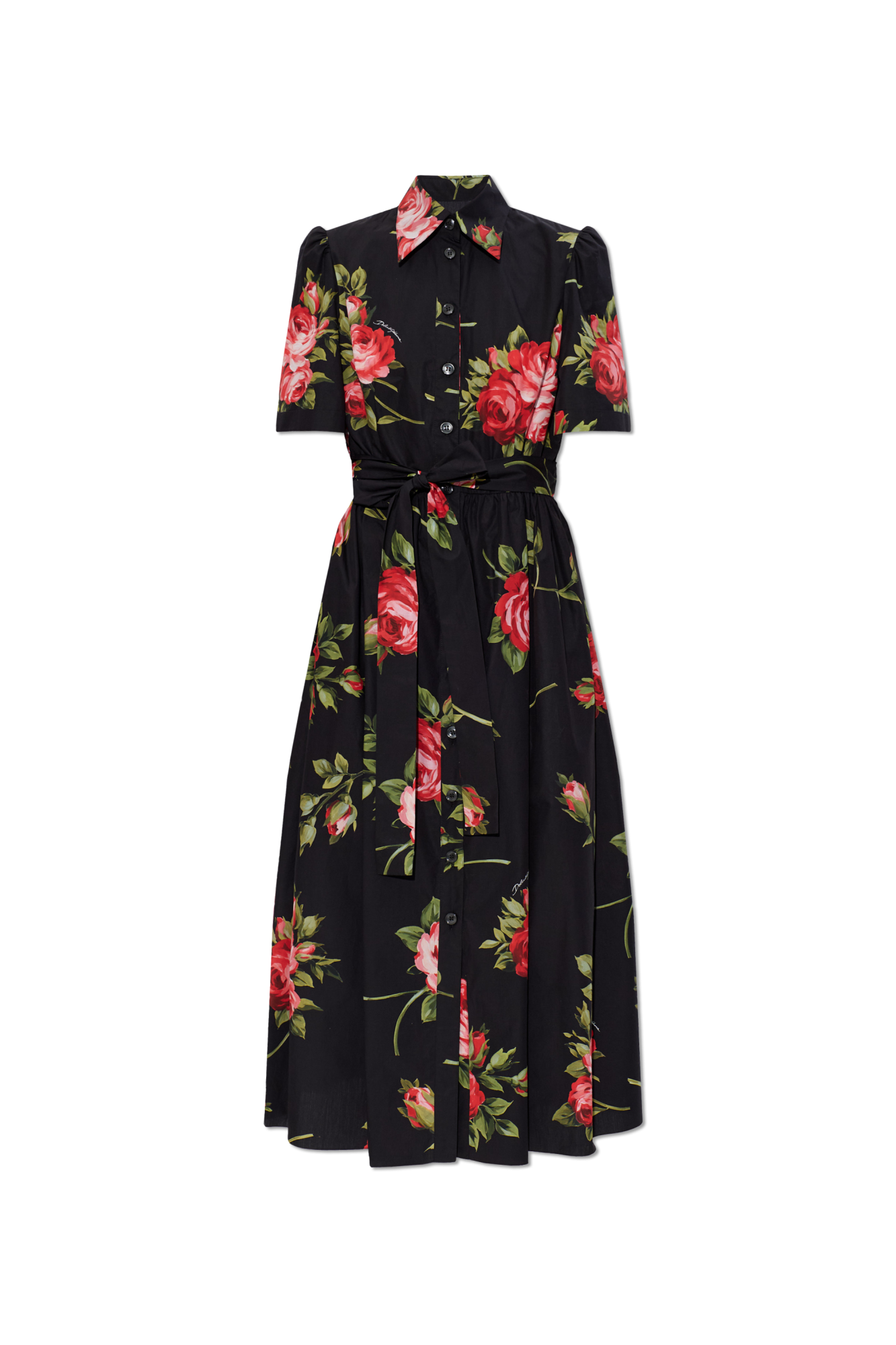 Dolce & Gabbana Sukienka Z Motywem Kwiatowym, Kobiety, Czarny