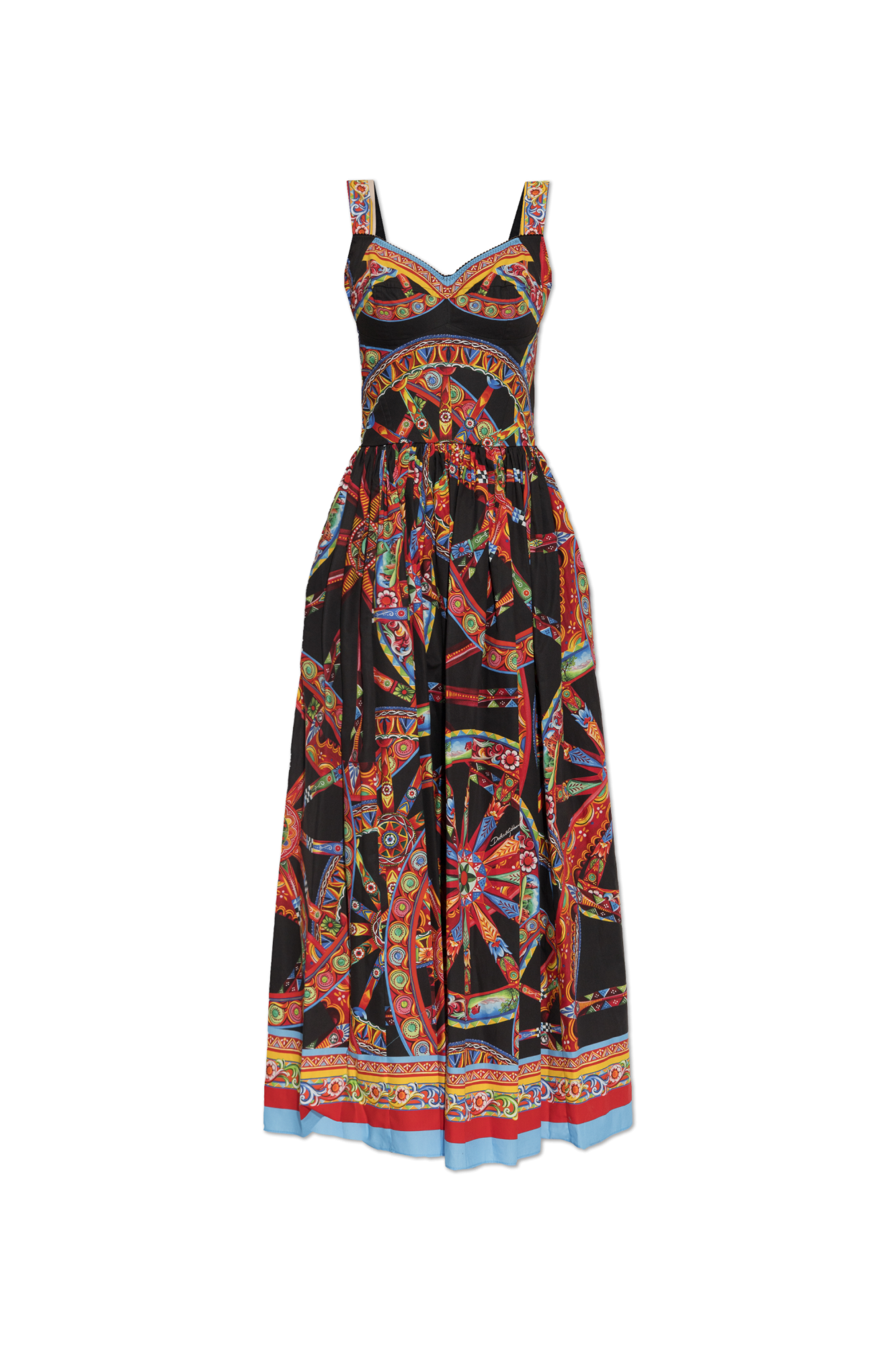 Dolce & Gabbana Sukienka Z Nadrukiem `Carretto`, Kobiety, Multikolor