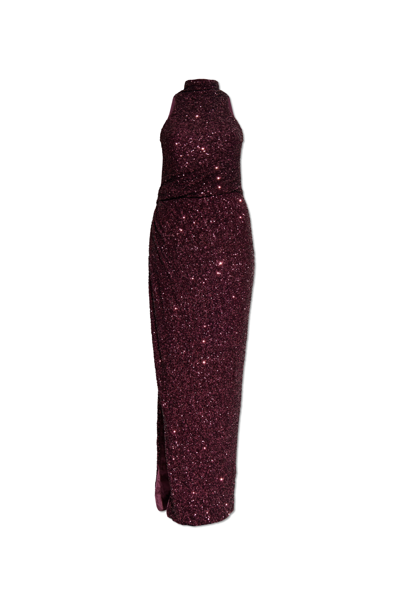 Balmain Cekinowa Sukienka Bez Rękawów, Kobiety, Bordo