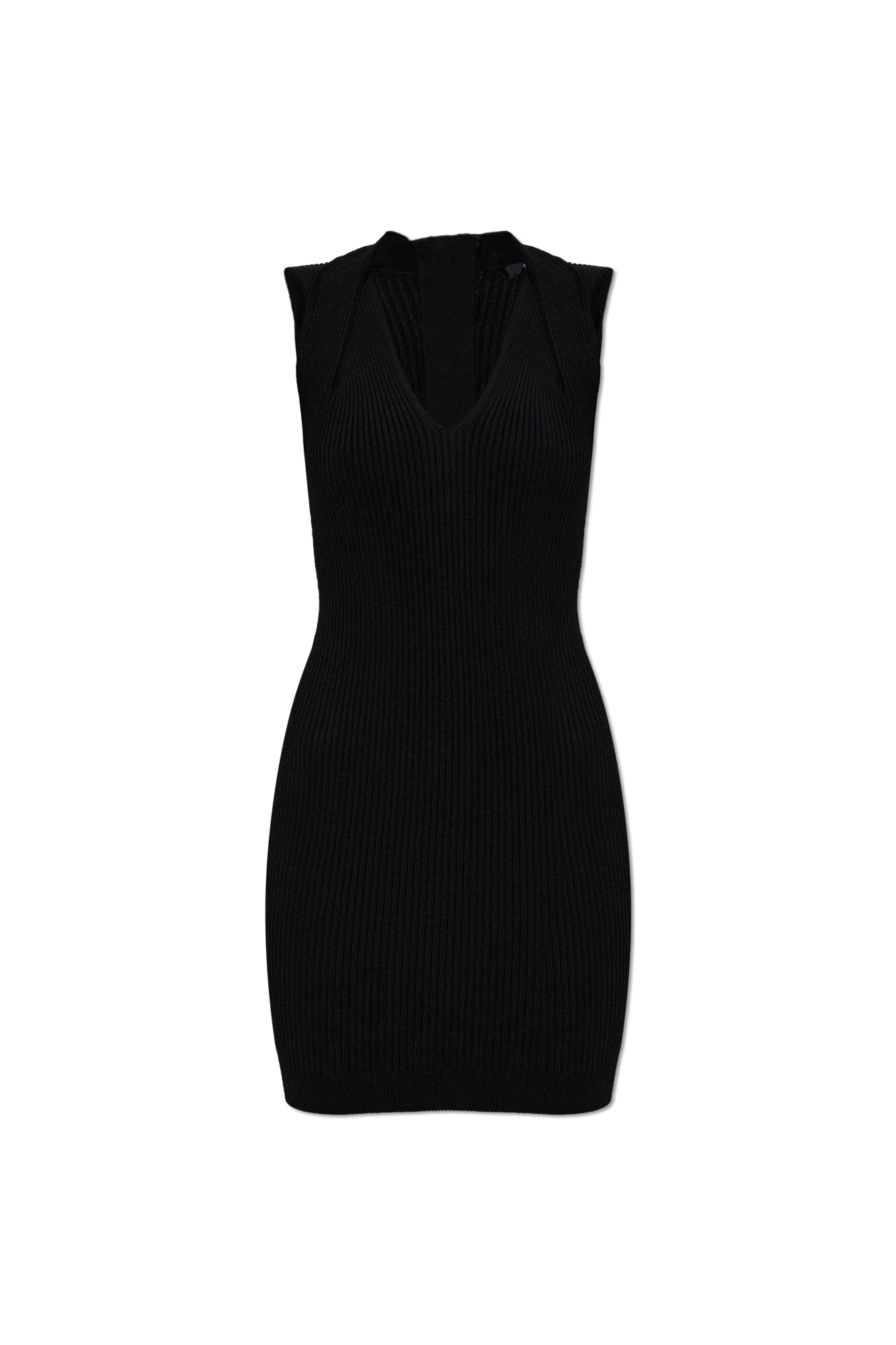 Balmain Prążkowana Sukienka, Kobiety, Czarny