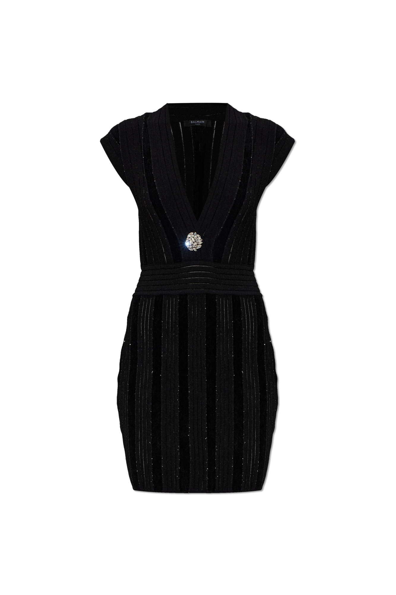 Balmain Sukienka Z Połyskującymi Cekinami, Kobiety, Czarny