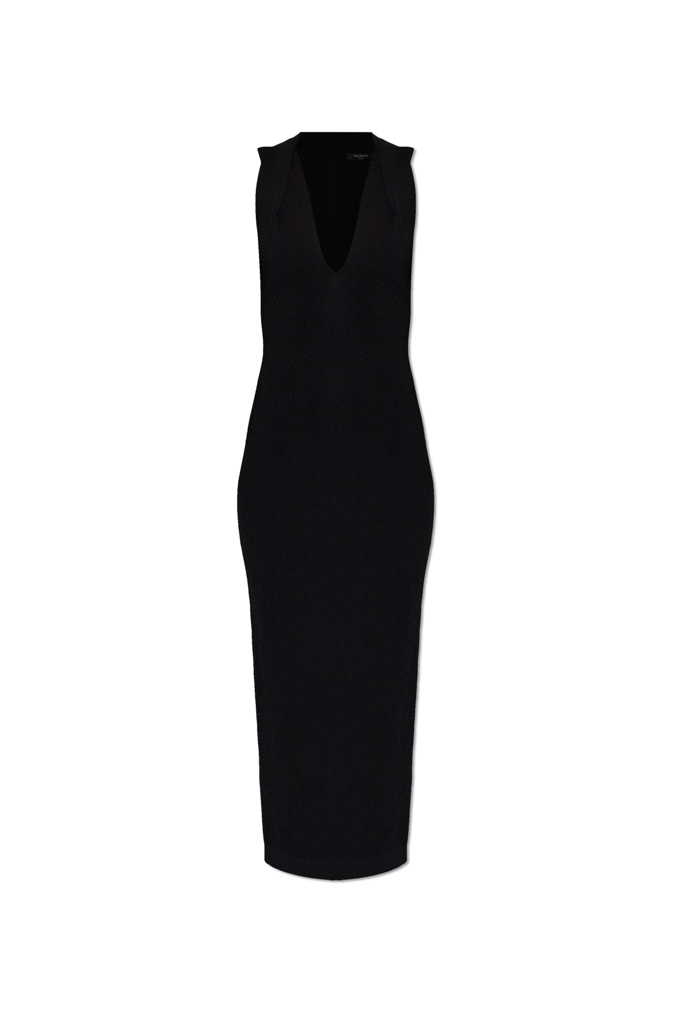 Balmain Sukienka Z Głębokim Dekoltem W Serek, Kobiety, Czarny