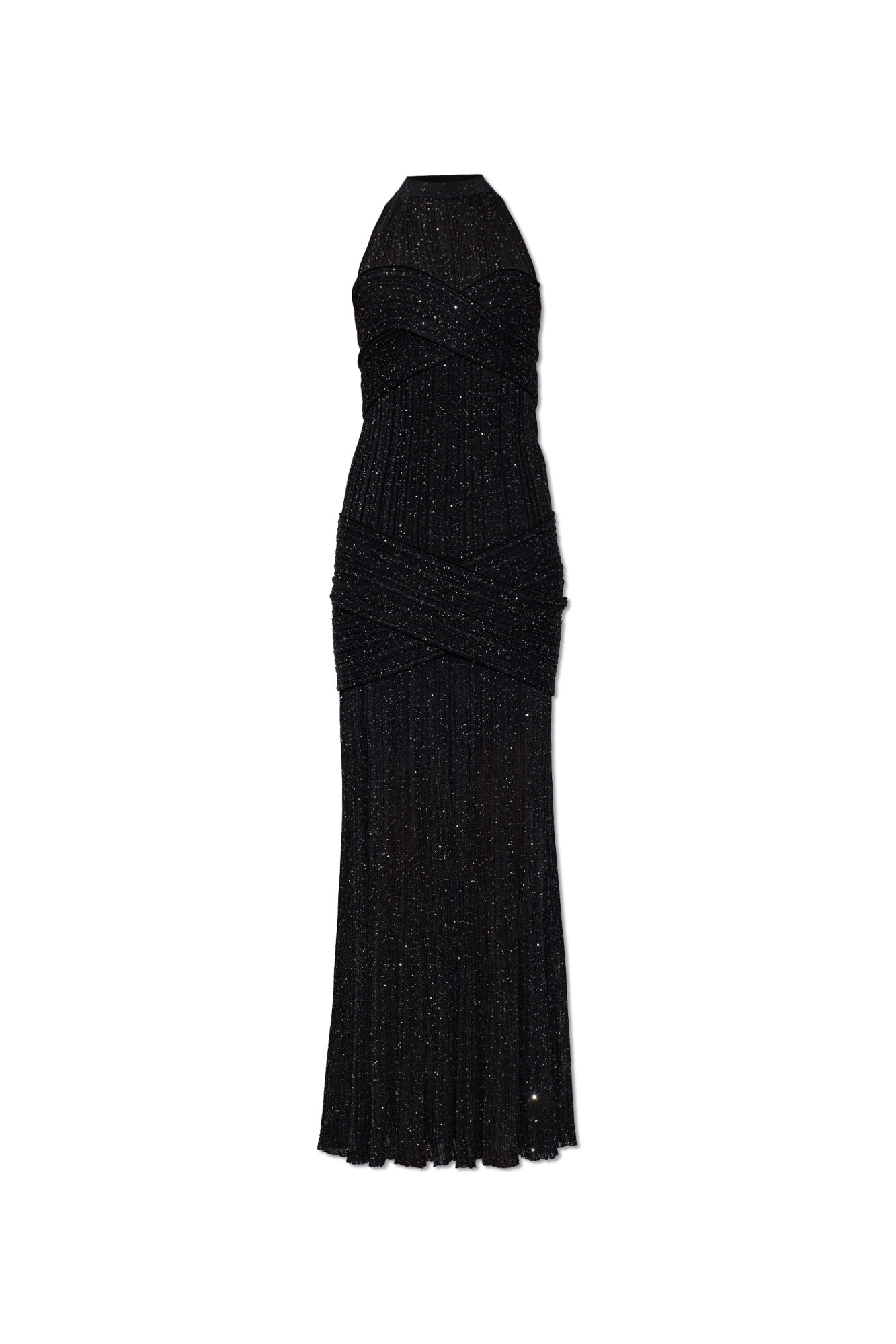 Balmain Sukienka Z Połyskującymi Cekinami, Kobiety, Czarny