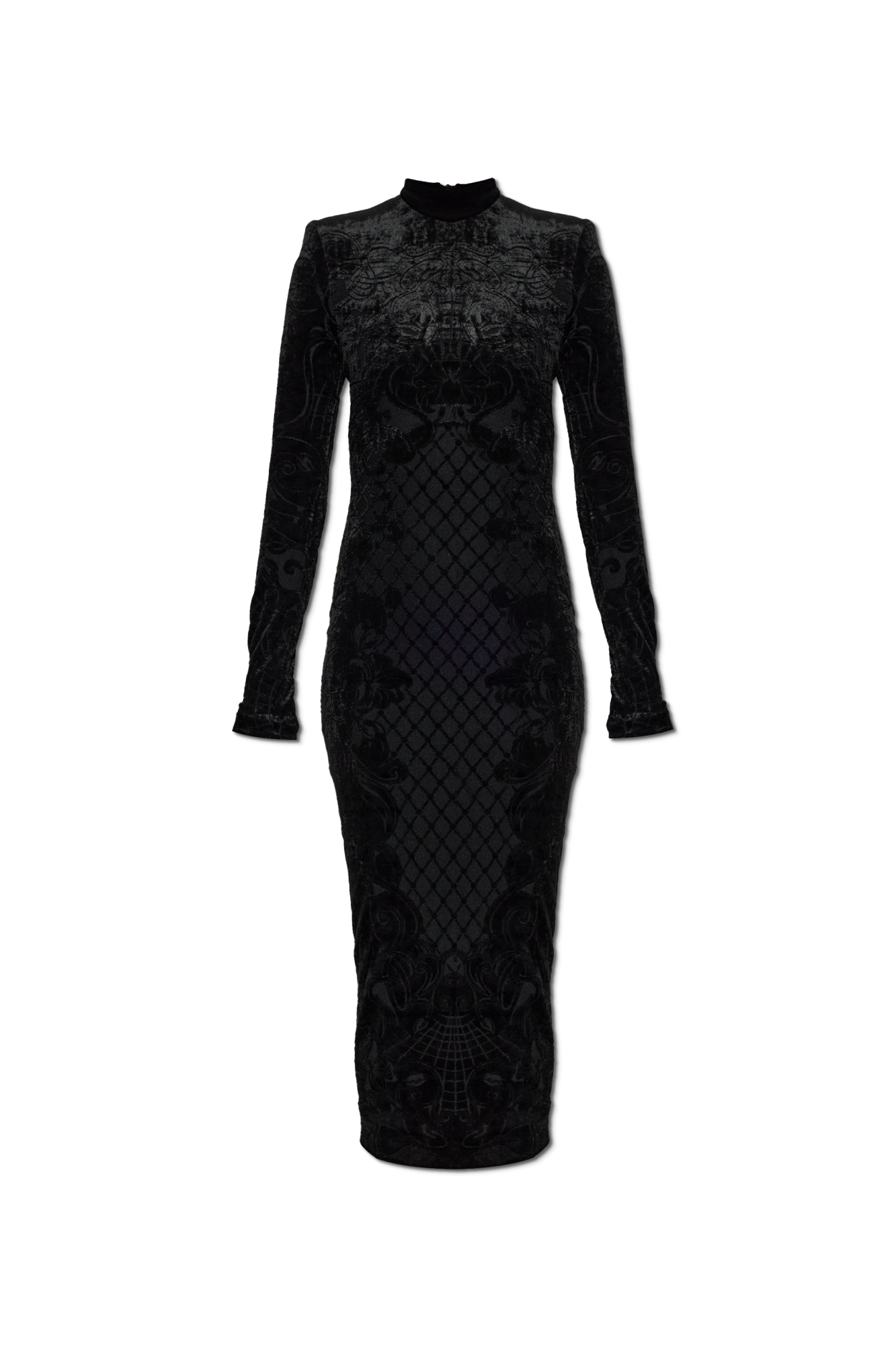 Balmain Aksamitna Sukienka, Kobiety, Czarny