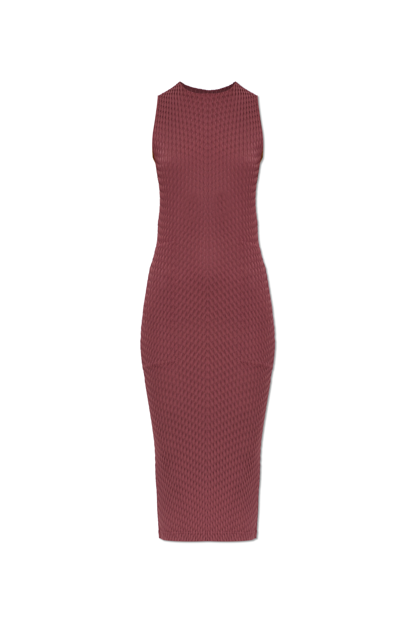 Issey Miyake Plisowana Sukienka Bez Rękawów, Kobiety, Bordo