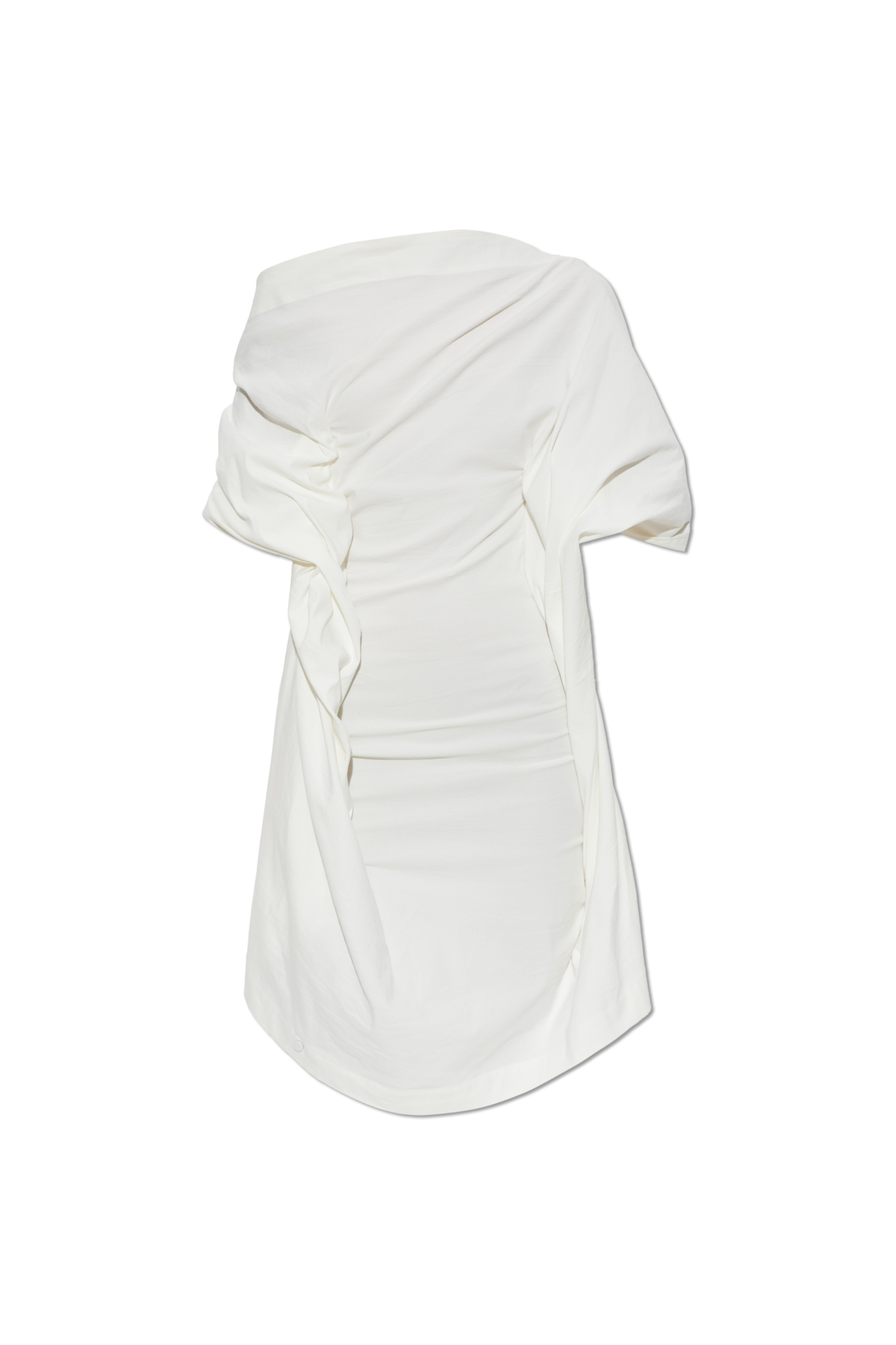 Issey Miyake Asymetryczna Sukienka Z Drapowaniem, Kobiety, Biały